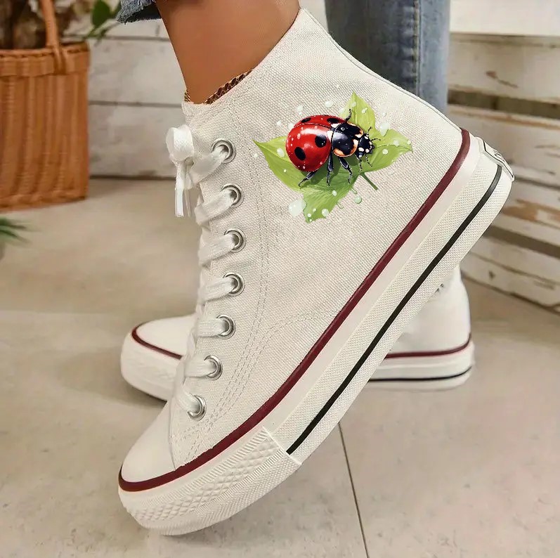 Coccinelle Feuille Gouttes Transfert Thermocollant Flex Textile sac shopping sport plage chaussures femme homme enfant
