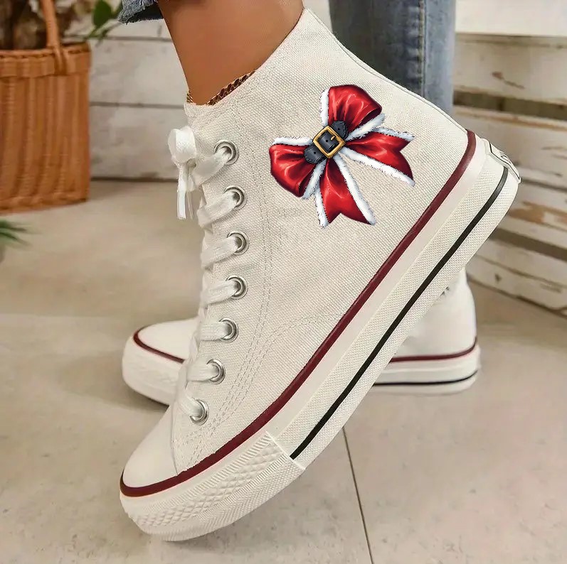 Noeud Noël Transfert Thermocollant Chaussure Basket Sneakers