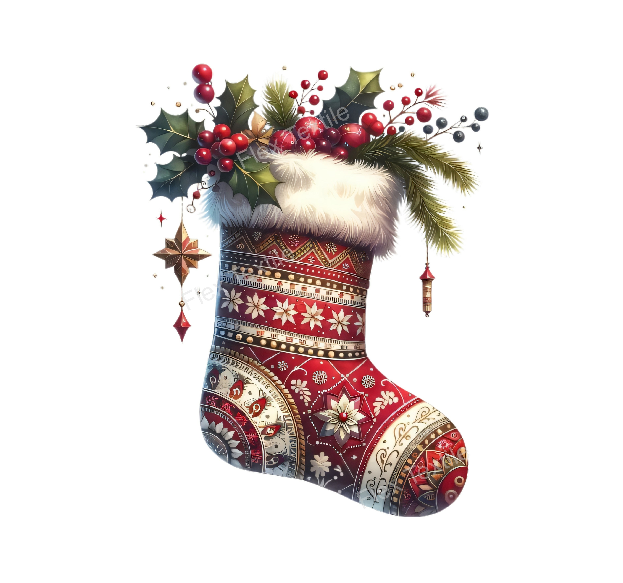 chaussette noël transfert thermocollant flex textile