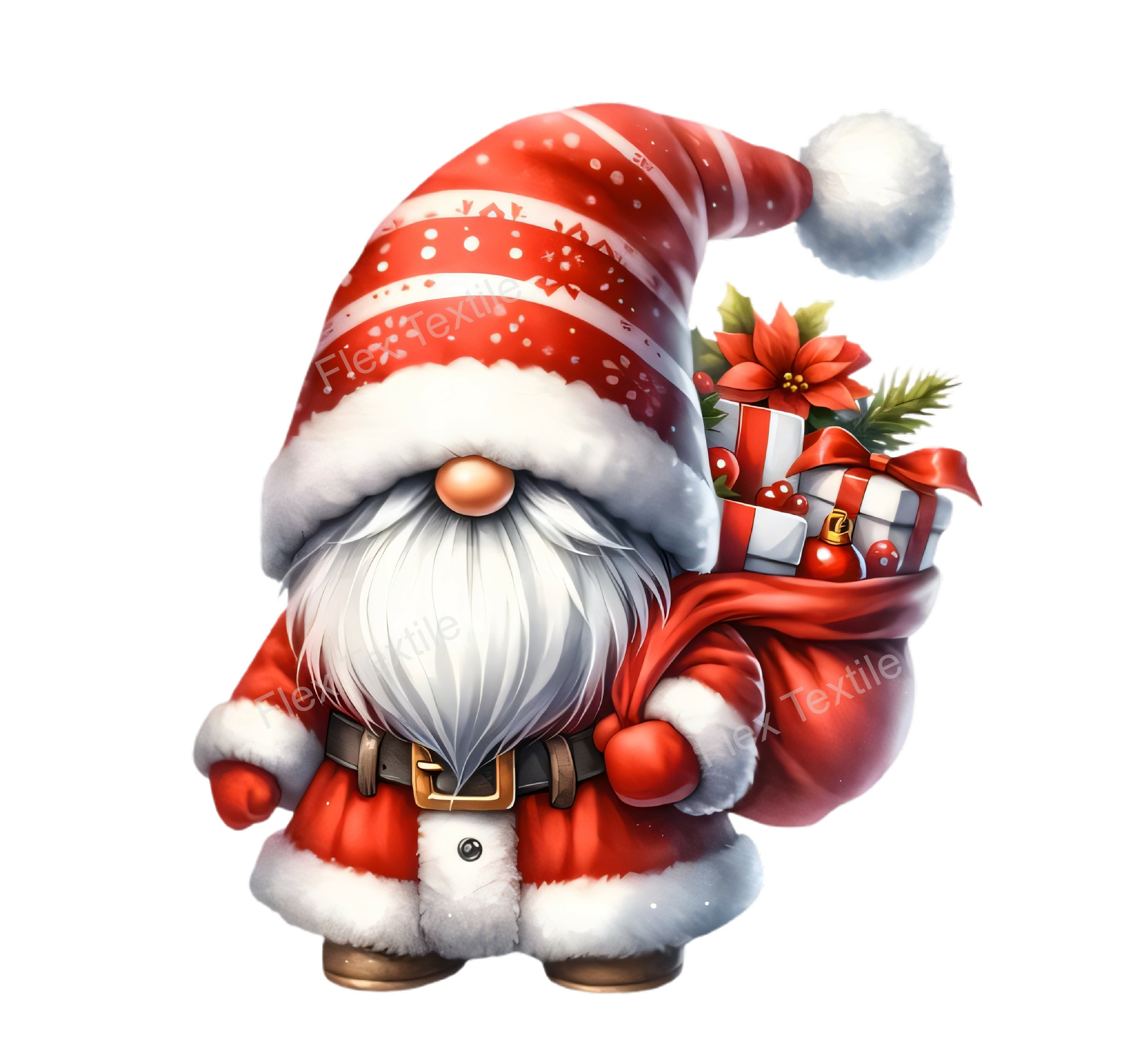 gnome père noël transfert thermocollant impression dtf flex textile