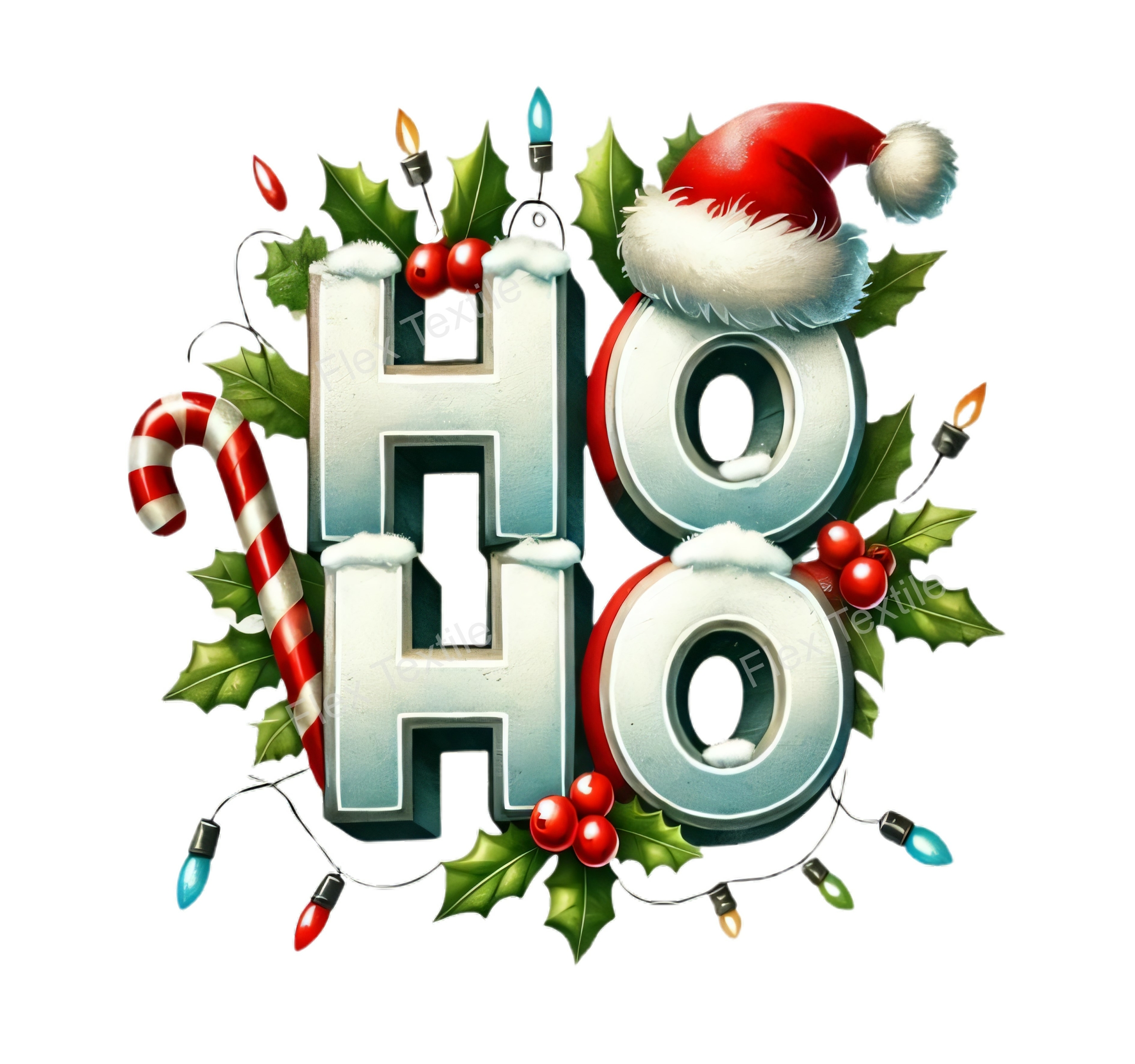ho ho houx noël Transfert thermocollant impression dtf flex textile