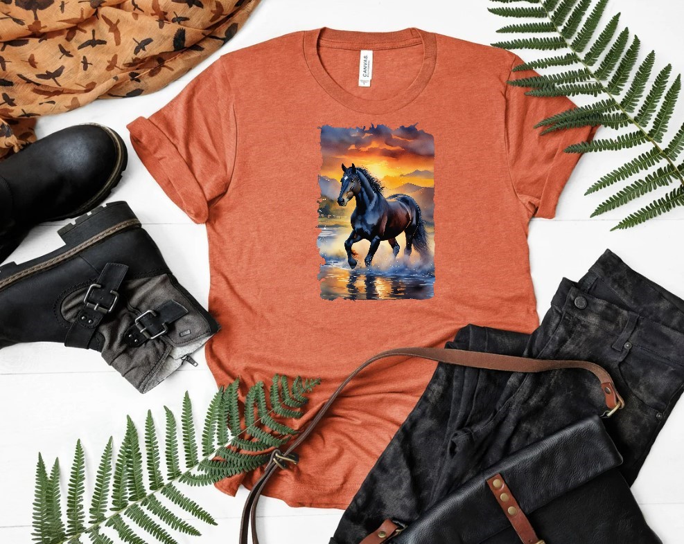 Cheval Eau Couché Soleil1