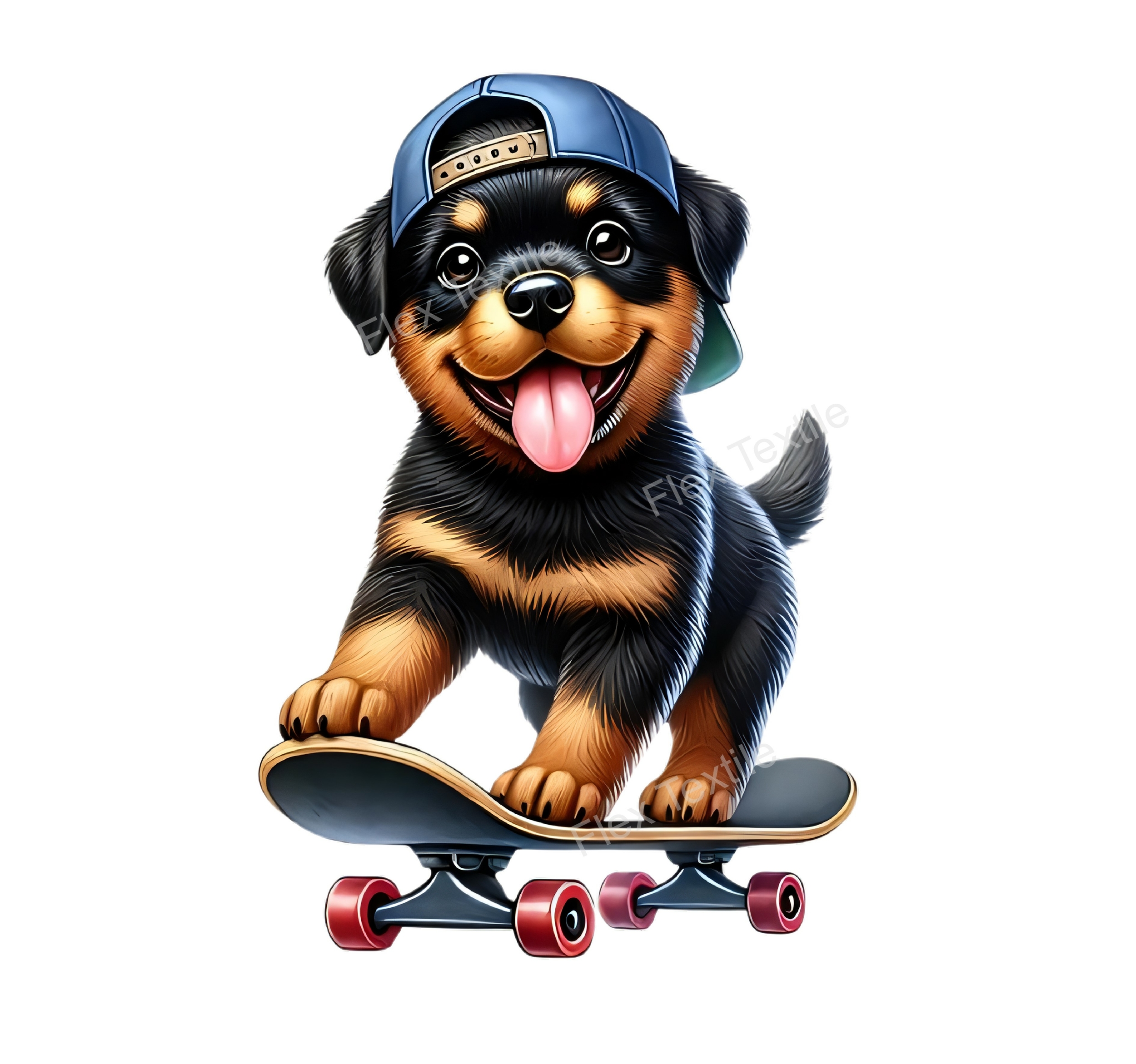 chiot rottweiler casquette transfert thermocollant impression dtf flex textile