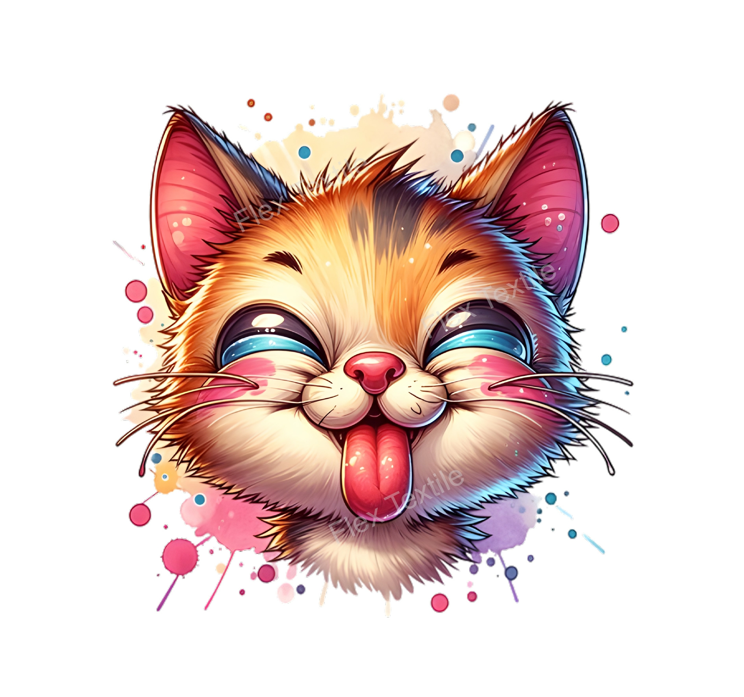chat grimace humour transfert thermocollant impression dtf flex textile