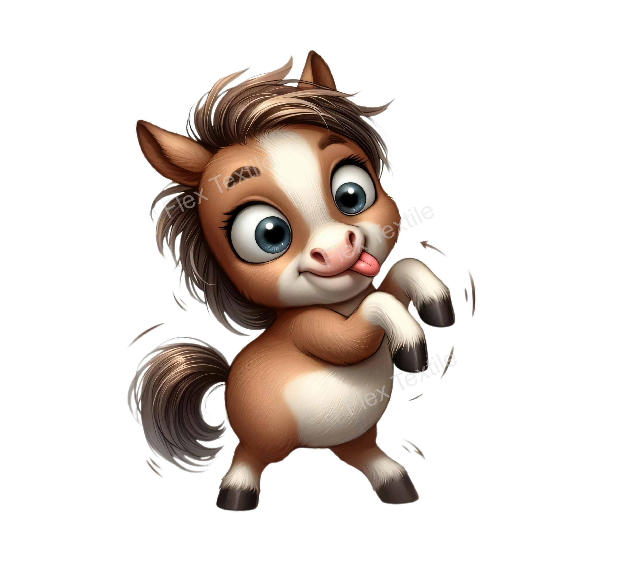 cheval humour dans langue transfert thermocollant impression dtf flex textile