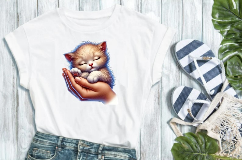 Bébé Chat Dort Mains1