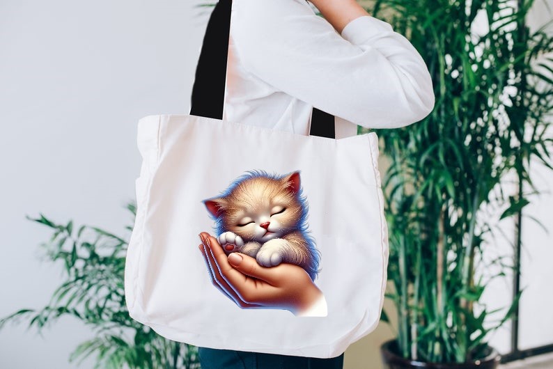 Bébé Chat Dort Mains2