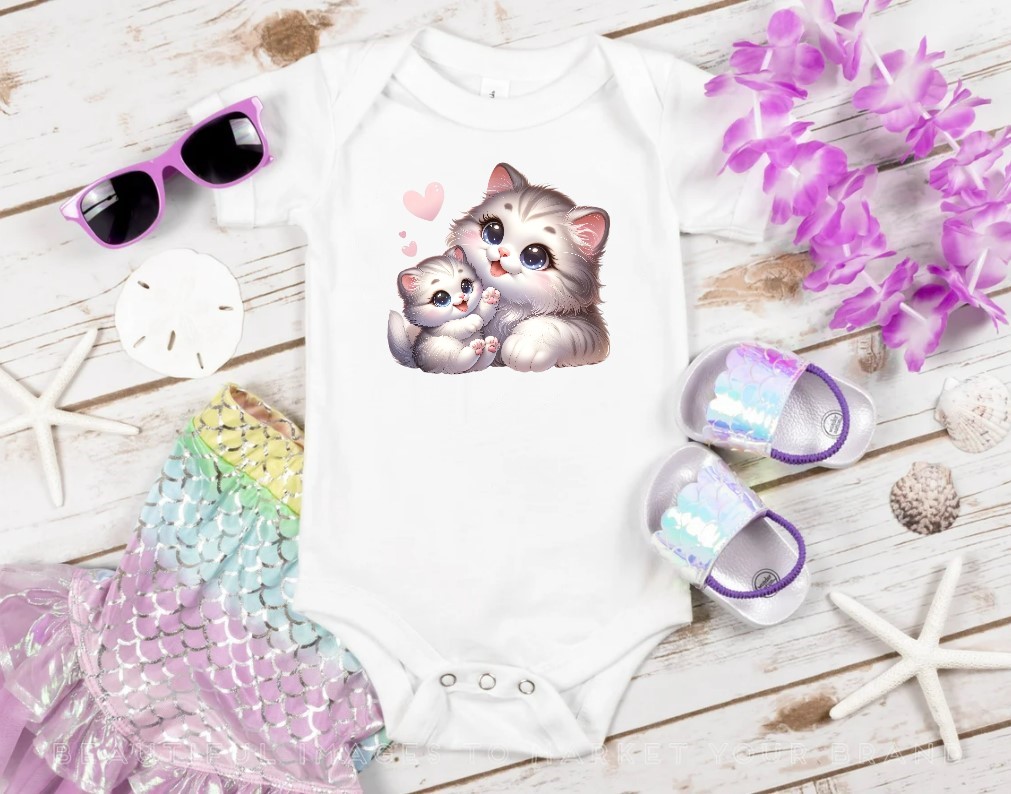 Chat et Chaton Câlin Coeurs1