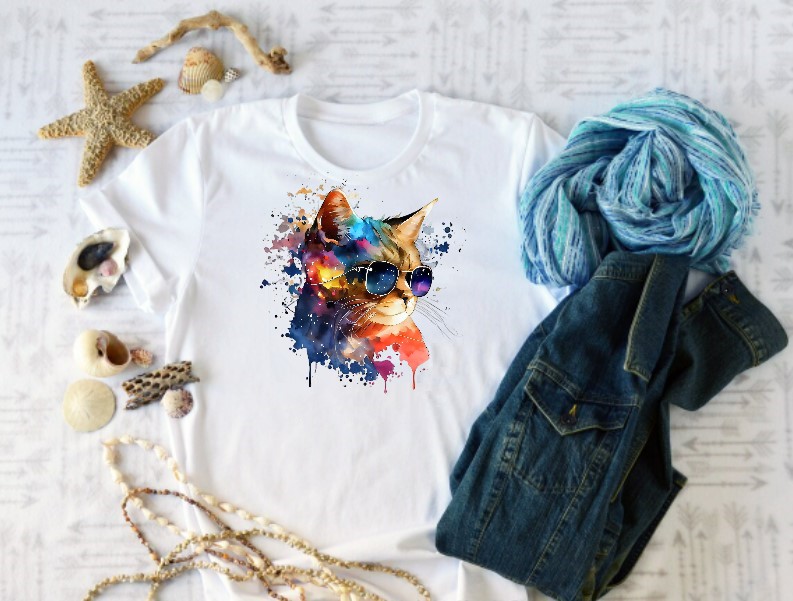 Chat Lunettes Aquarelle1