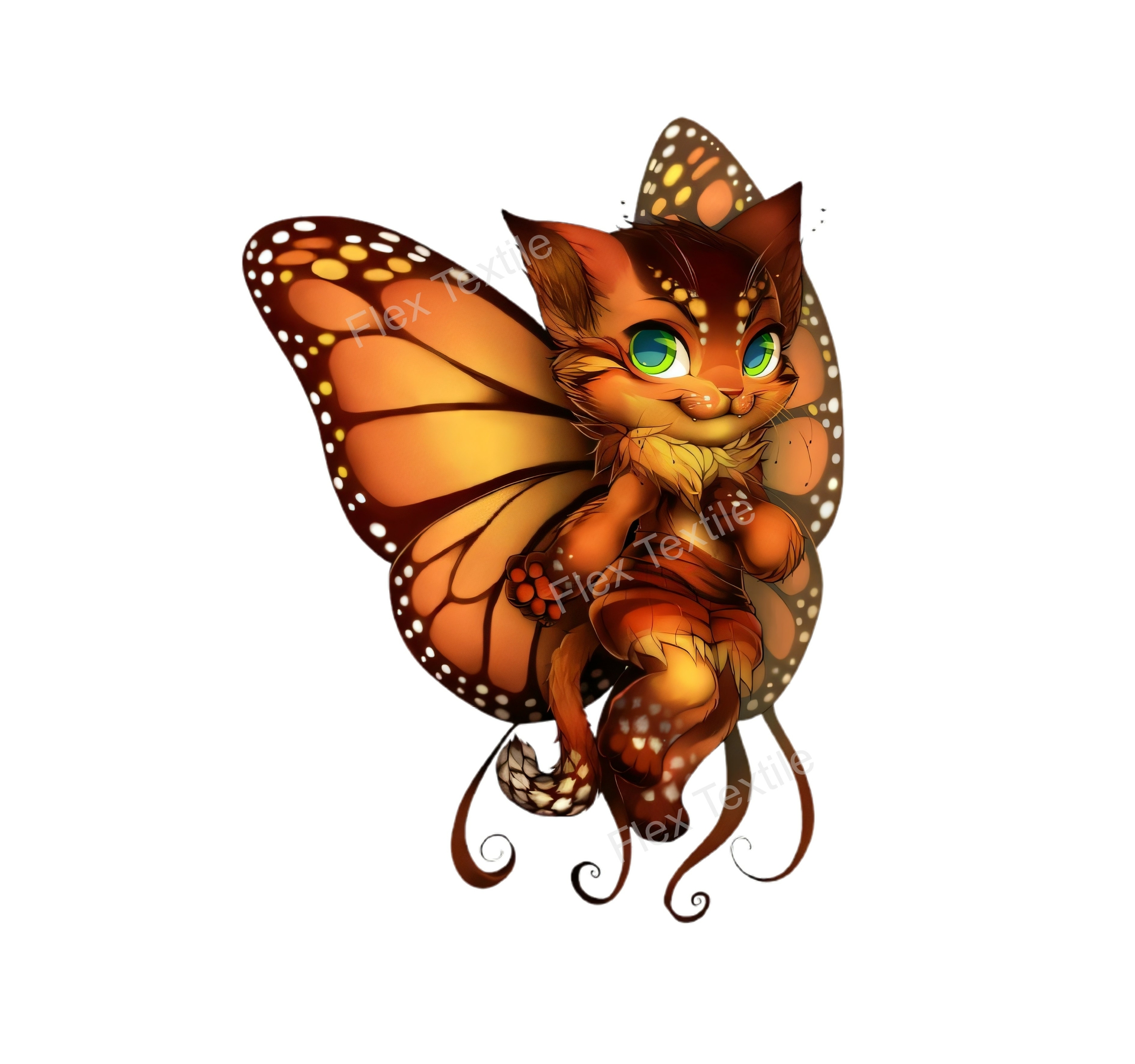 chat papillon transfert thermocollant impression dtf flex textile