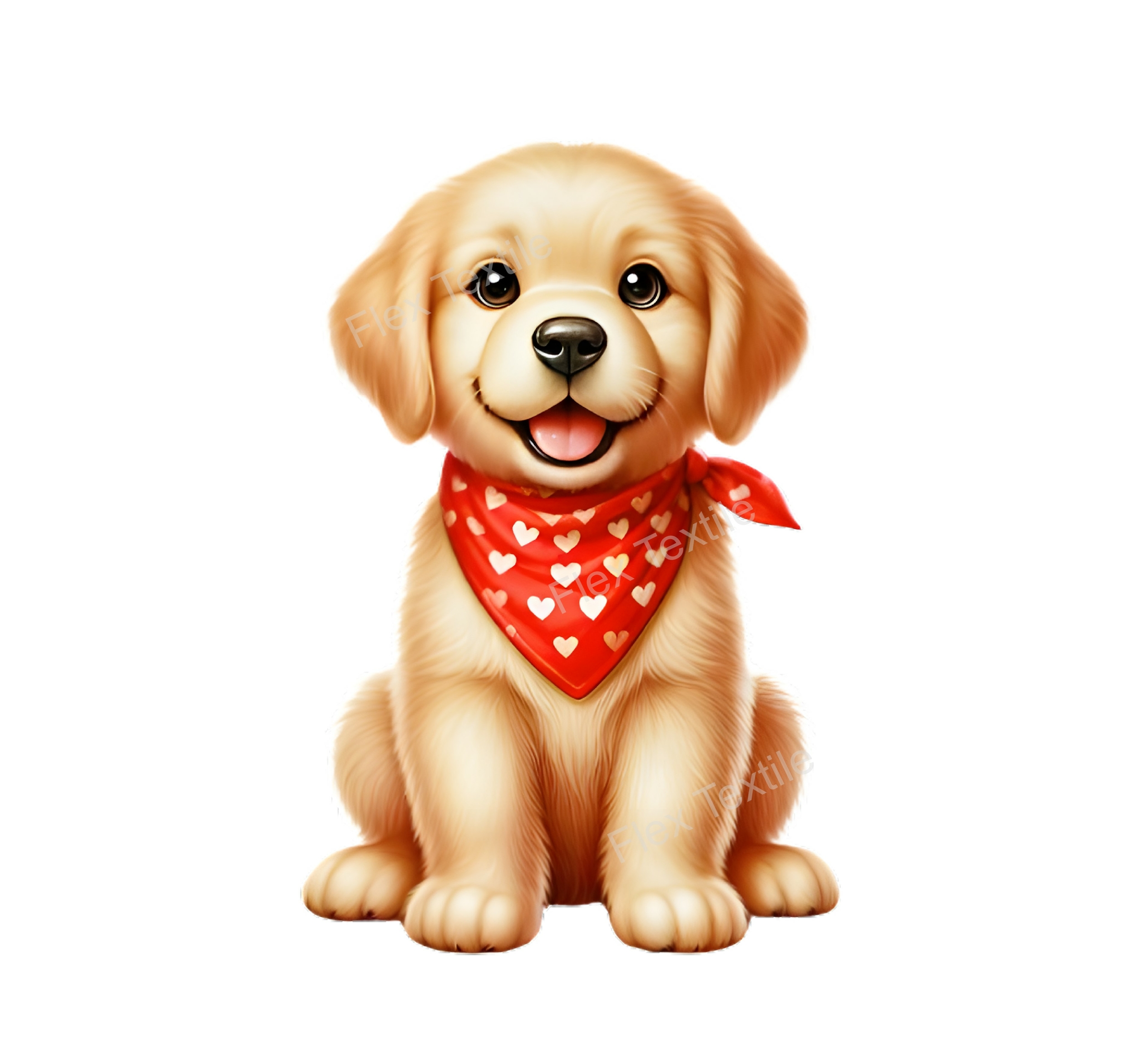 chiot labrador bandana transfert thermocollant impression dtf flex textile