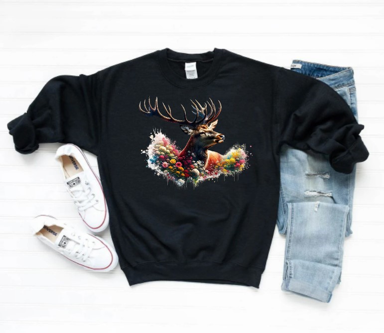 Cerf Bois Fleurs1