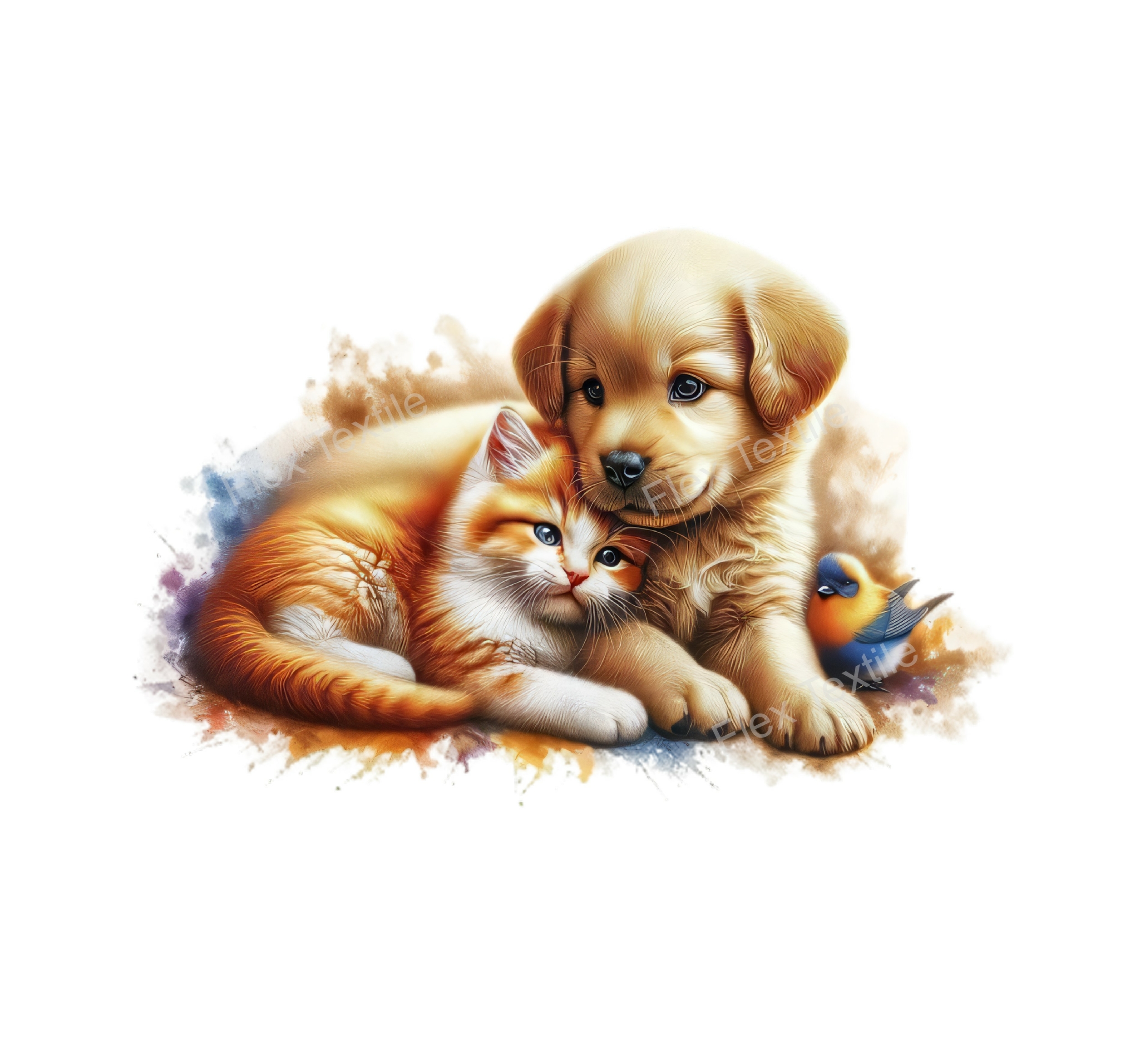 chien chat oiseau transfert thermocollant impression dtf flex textile