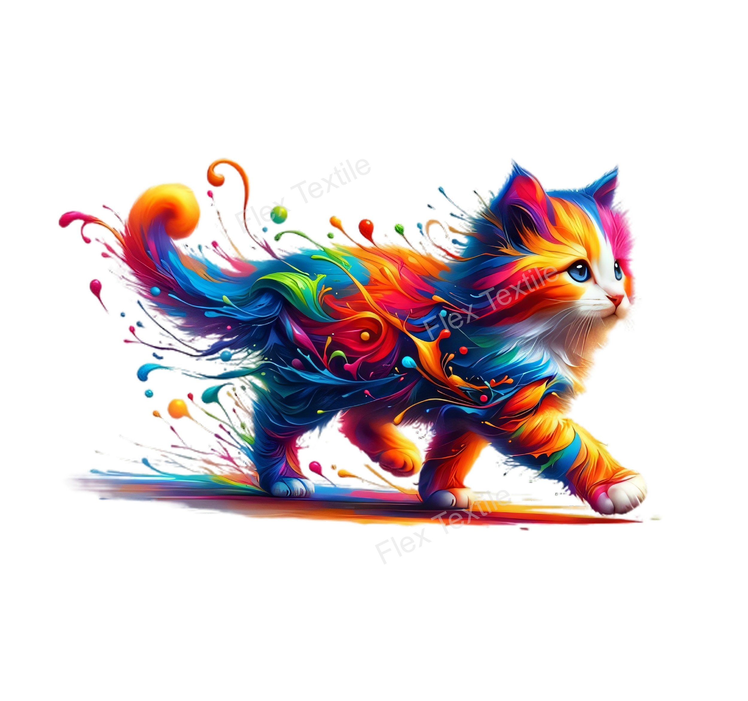 chat couleurs transfert thermocollant impression dtf flex textile