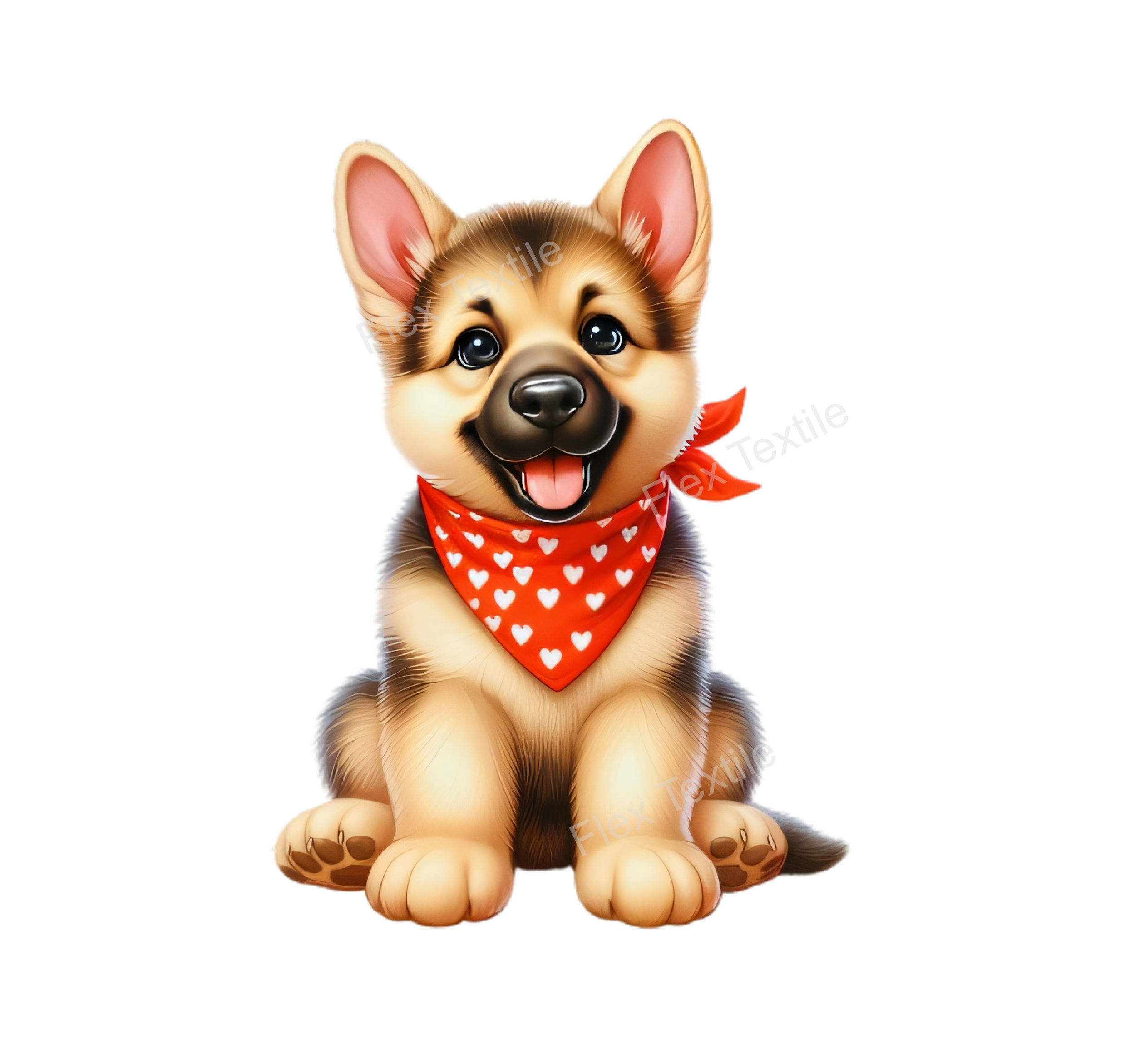 chiot berger bandana transfert thermocollant impression dtf flex textile