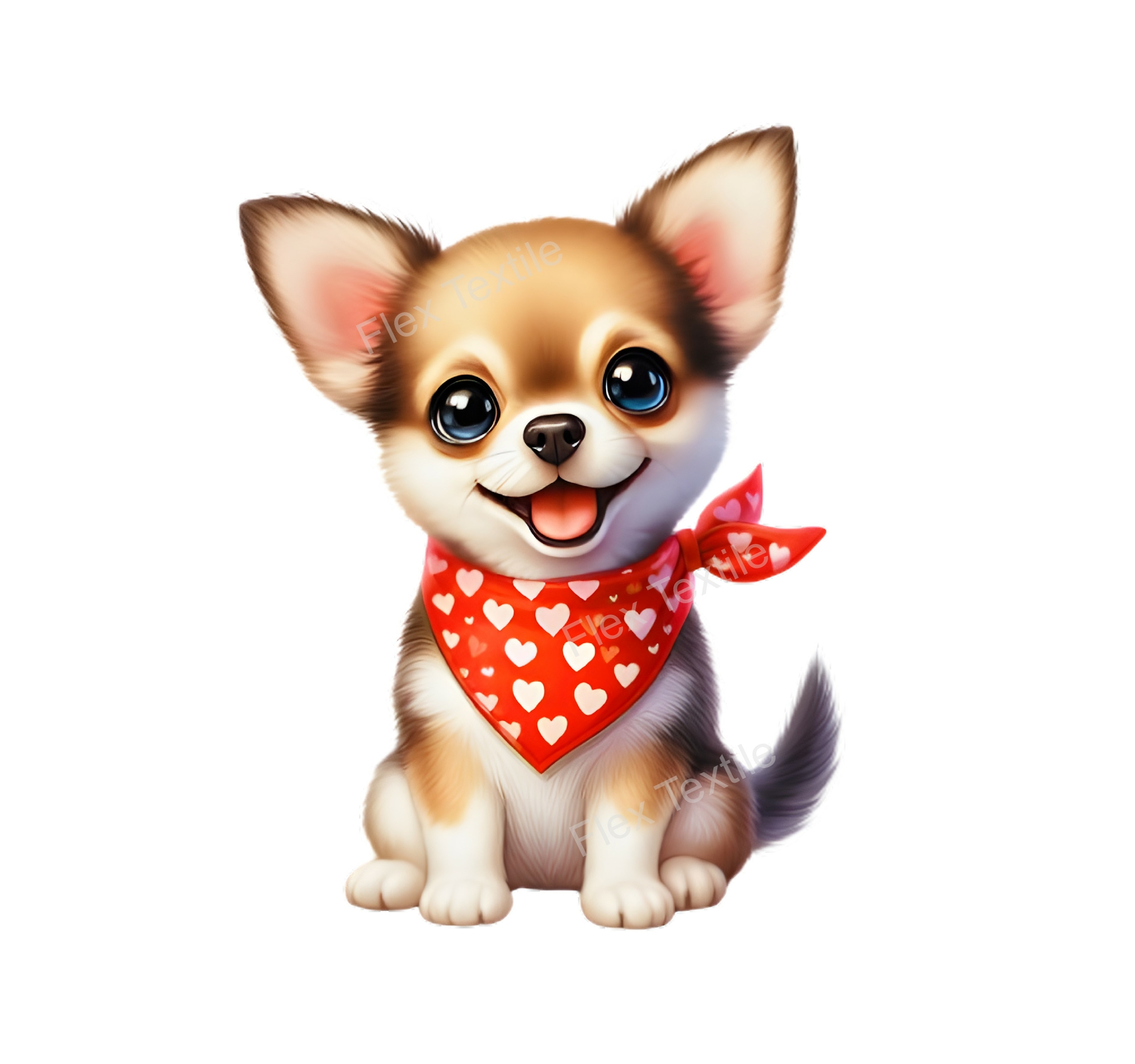 chiot chihuahua foulard transfert thermocollant impression dtf flex textile
