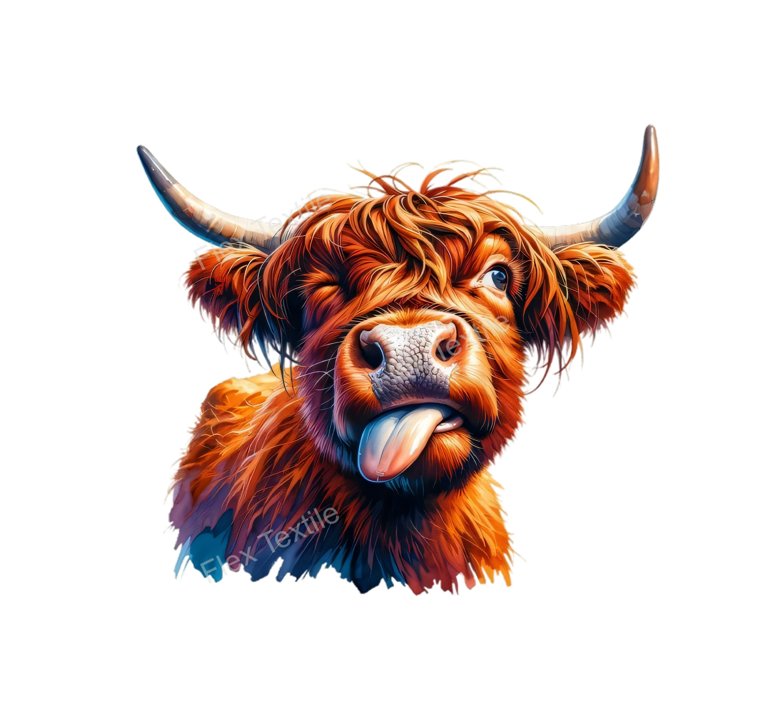 vache poils clin doeil transfert thermocollant impression dtf flex textile