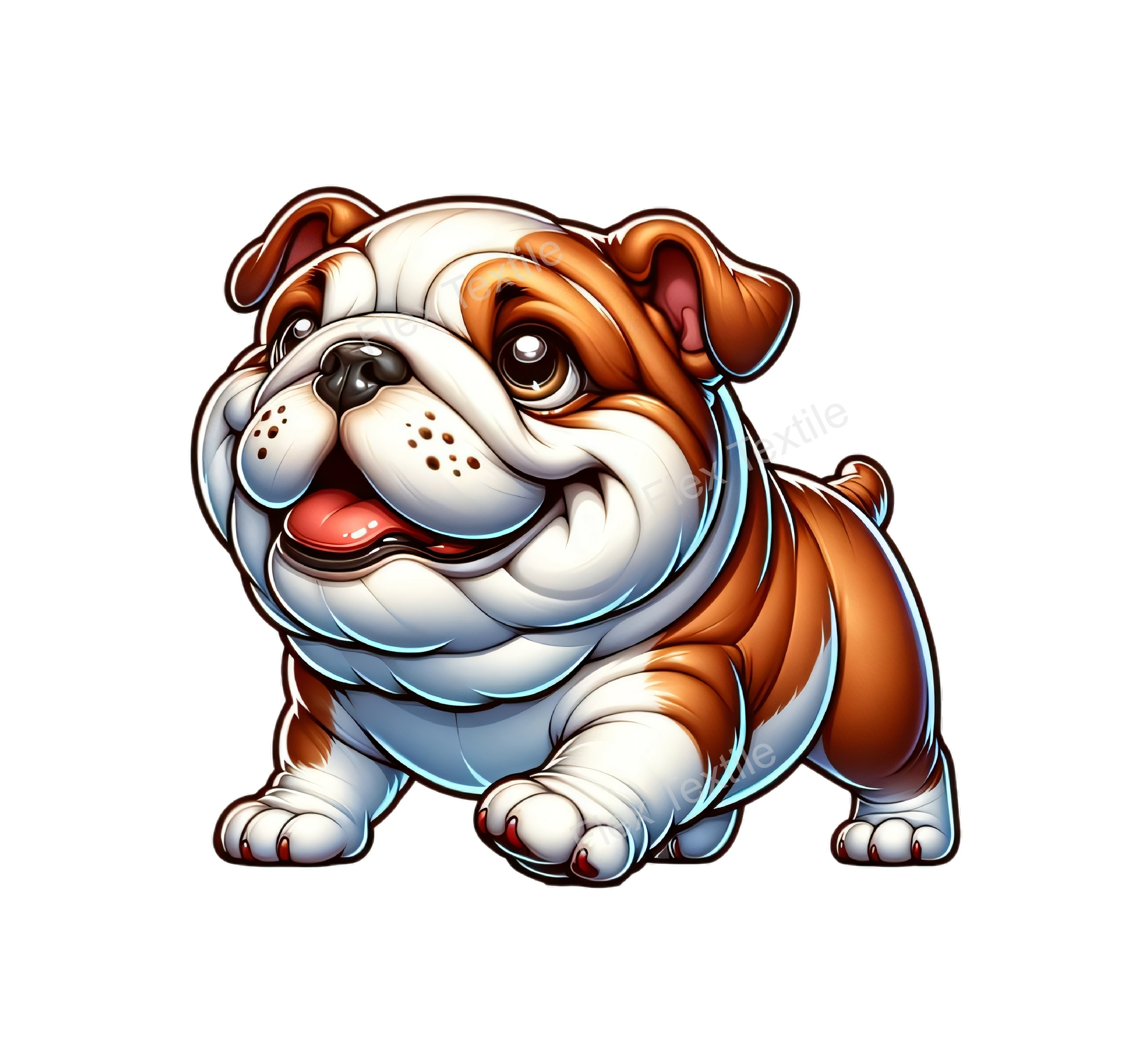 chien bouledogue transfert thermocollant impression dtf flex textile