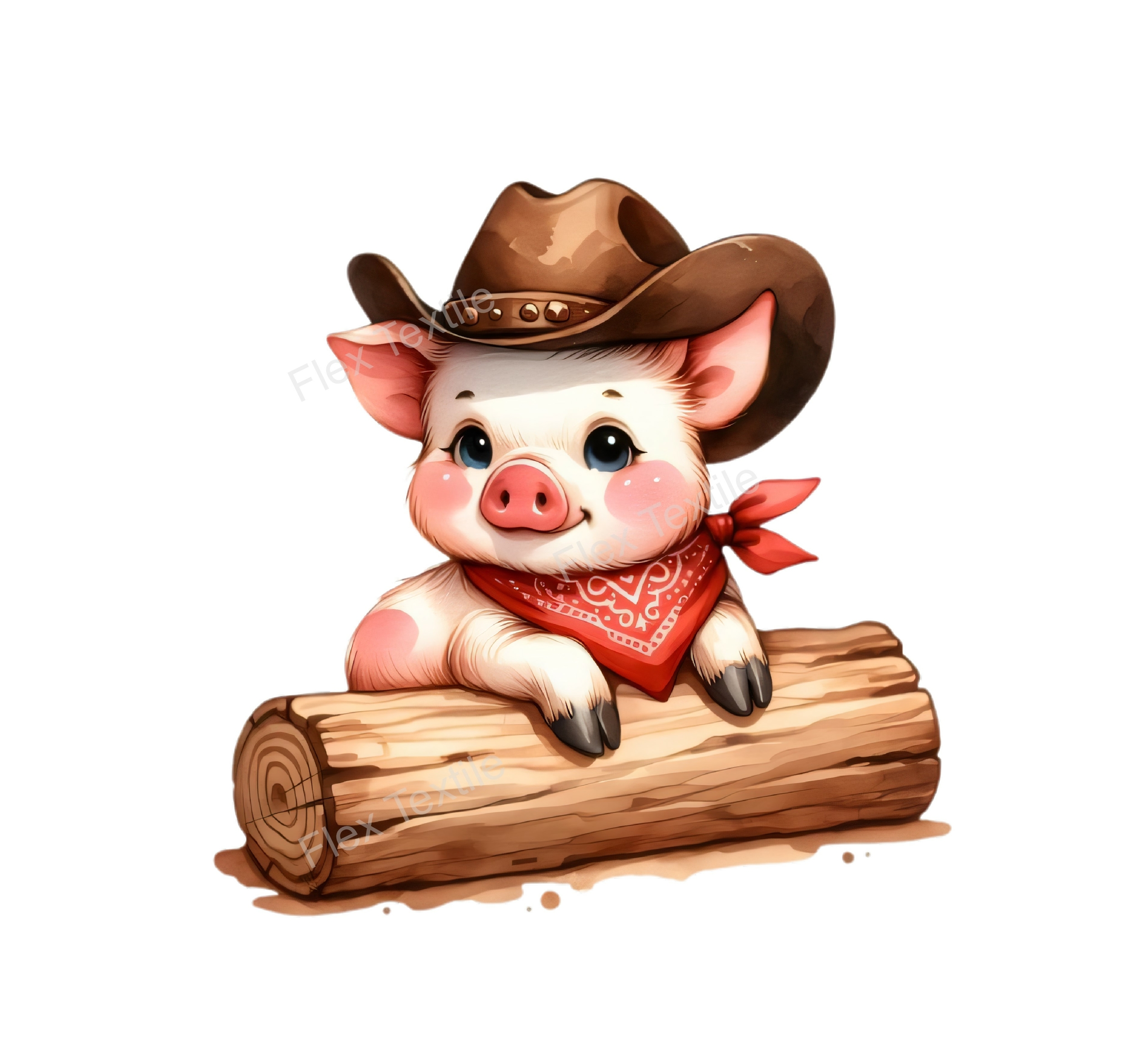 cochon chapeau bois transfert thermocollant impression dtf flex textile