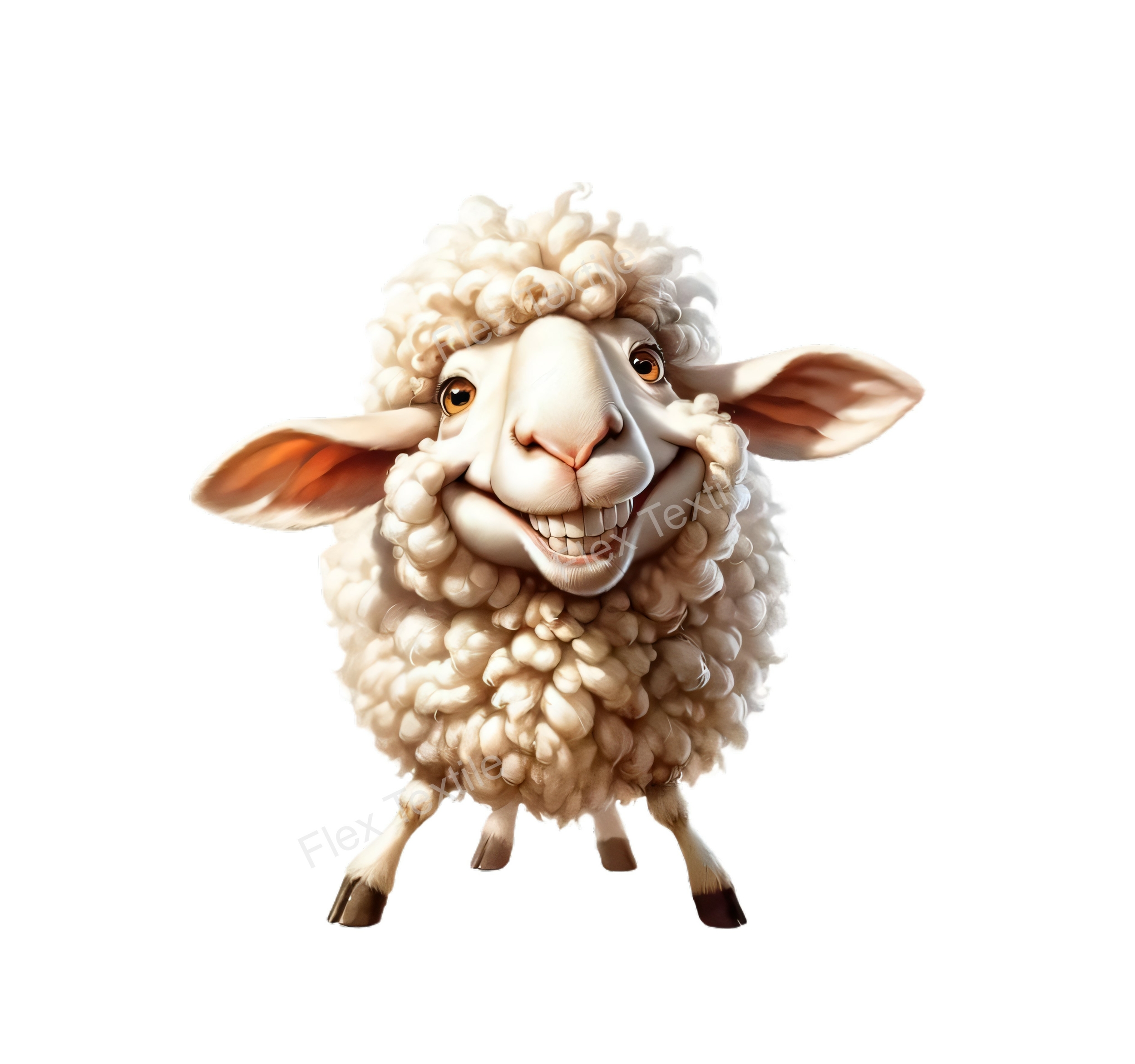 mouton sourire transfert thermocollant impression dtf flex textile