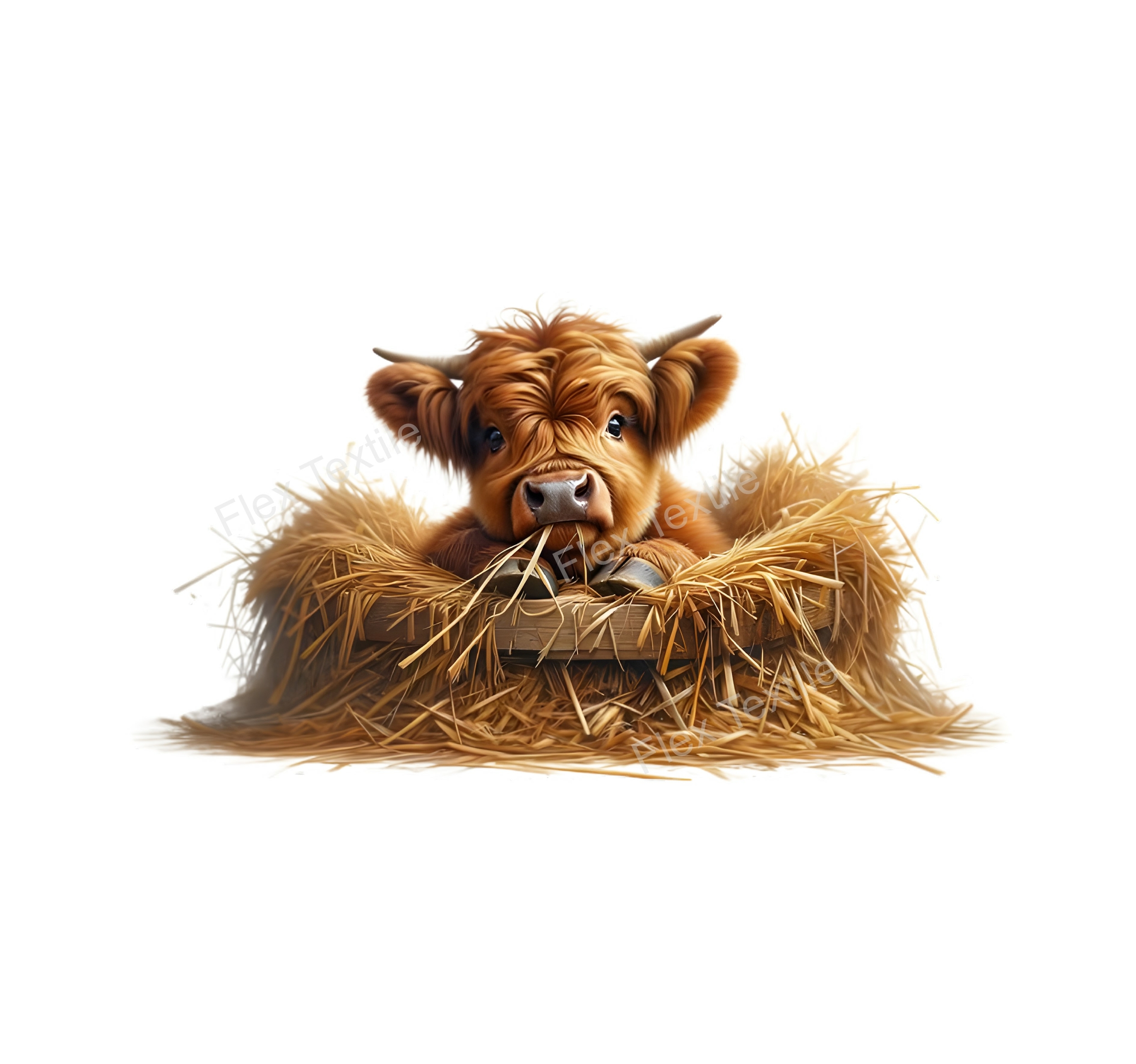 vache foin transfert thermocollant impression dtf flex textile