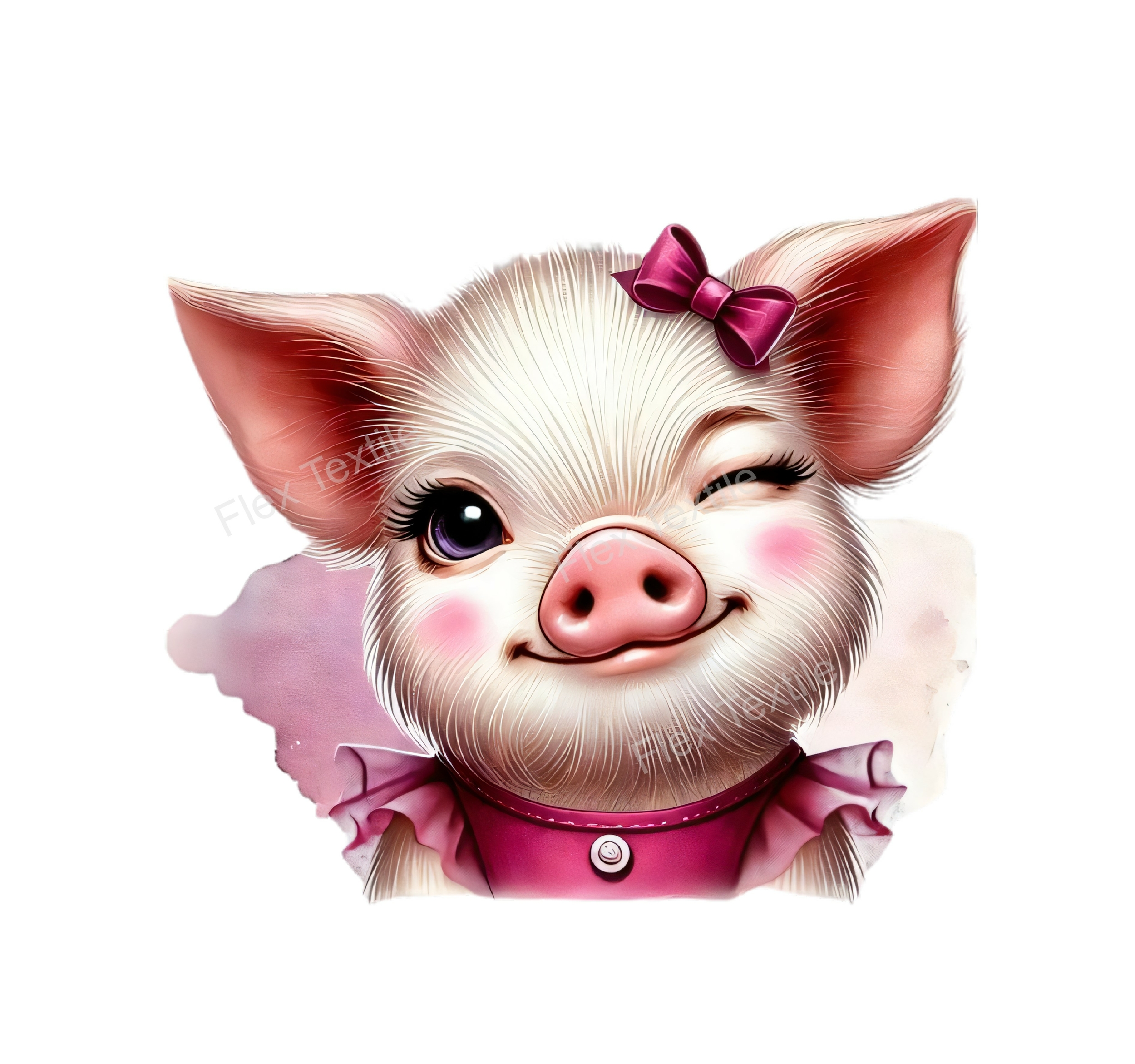 cochon noeud clin doeil transfert thermocollant impression dtf flex textile