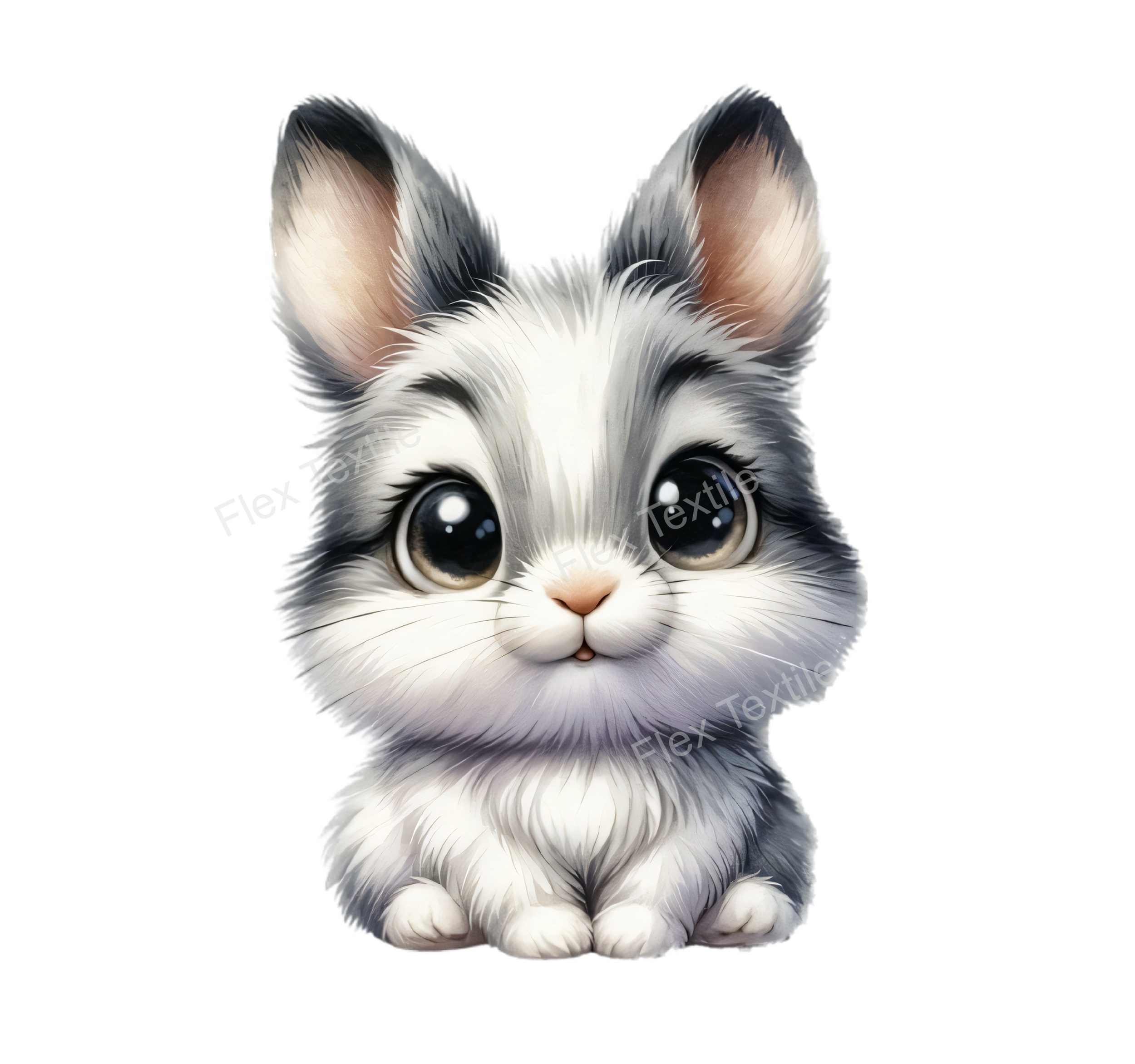 lapin gris transfert thermocollant impression dtf flex textile