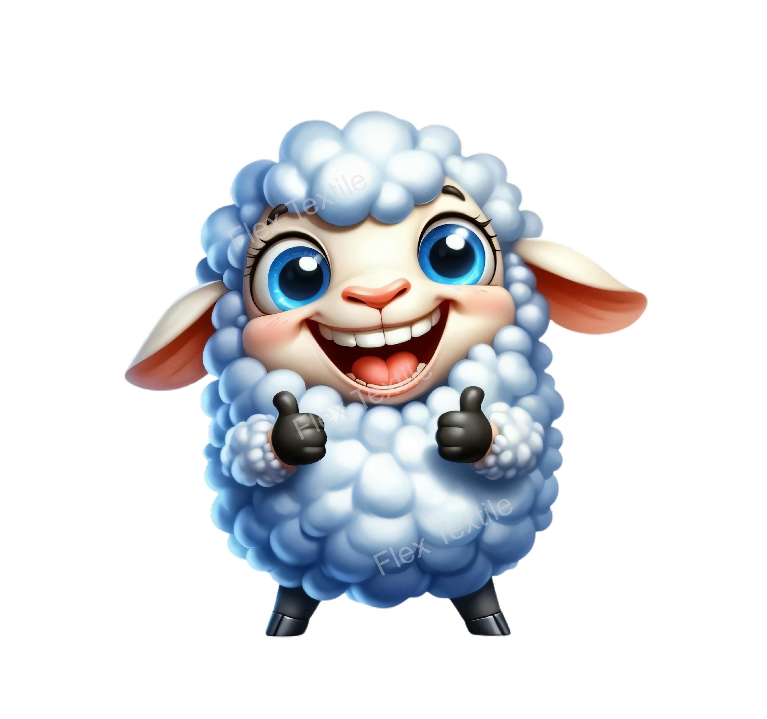 mouton pouces levés transfert thermocollant impression dtf flex textile