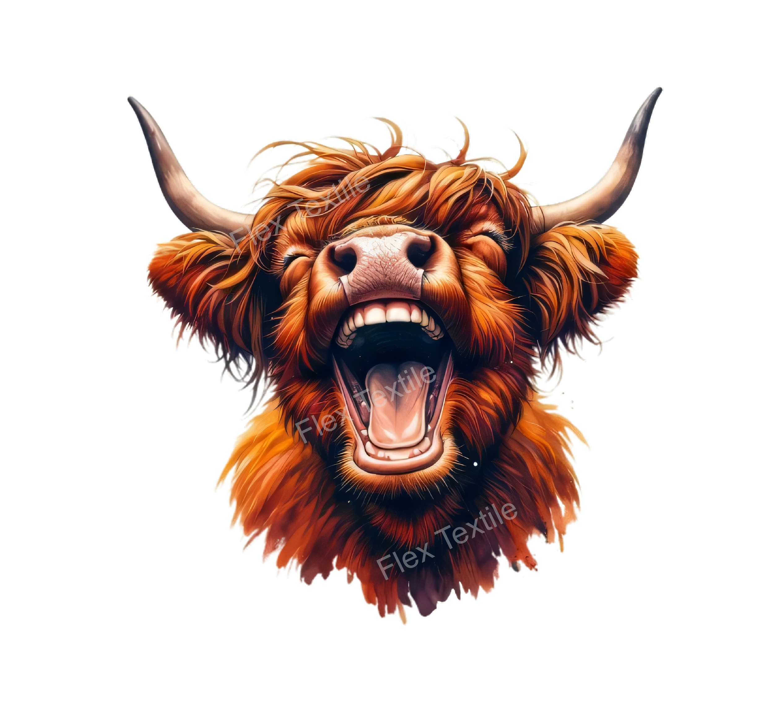 vache éclat rire humour transfert thermocollant impression dtf flex textile