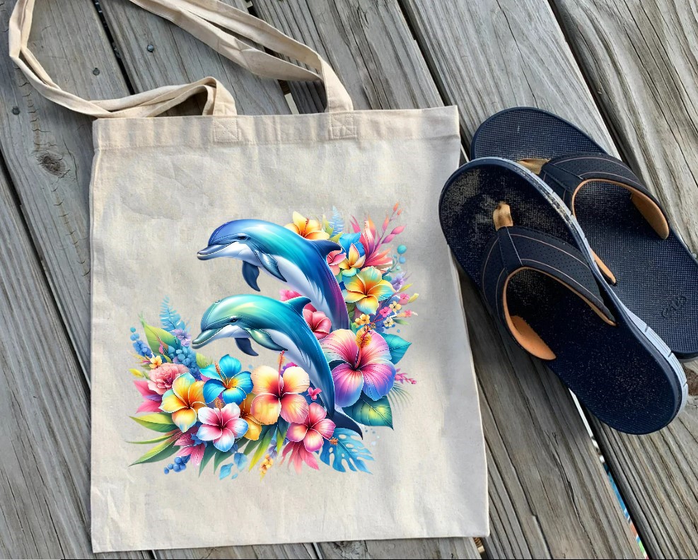 Deux Dauphins Fleurs2