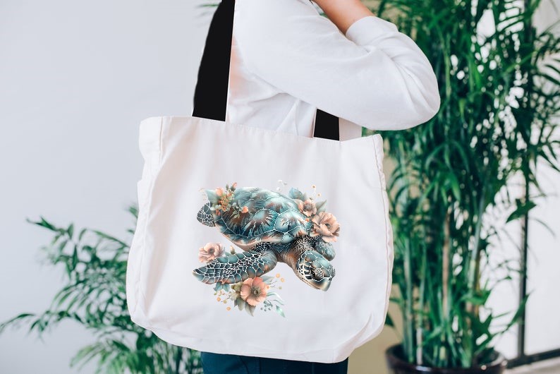Tortue Mer Fleurs2
