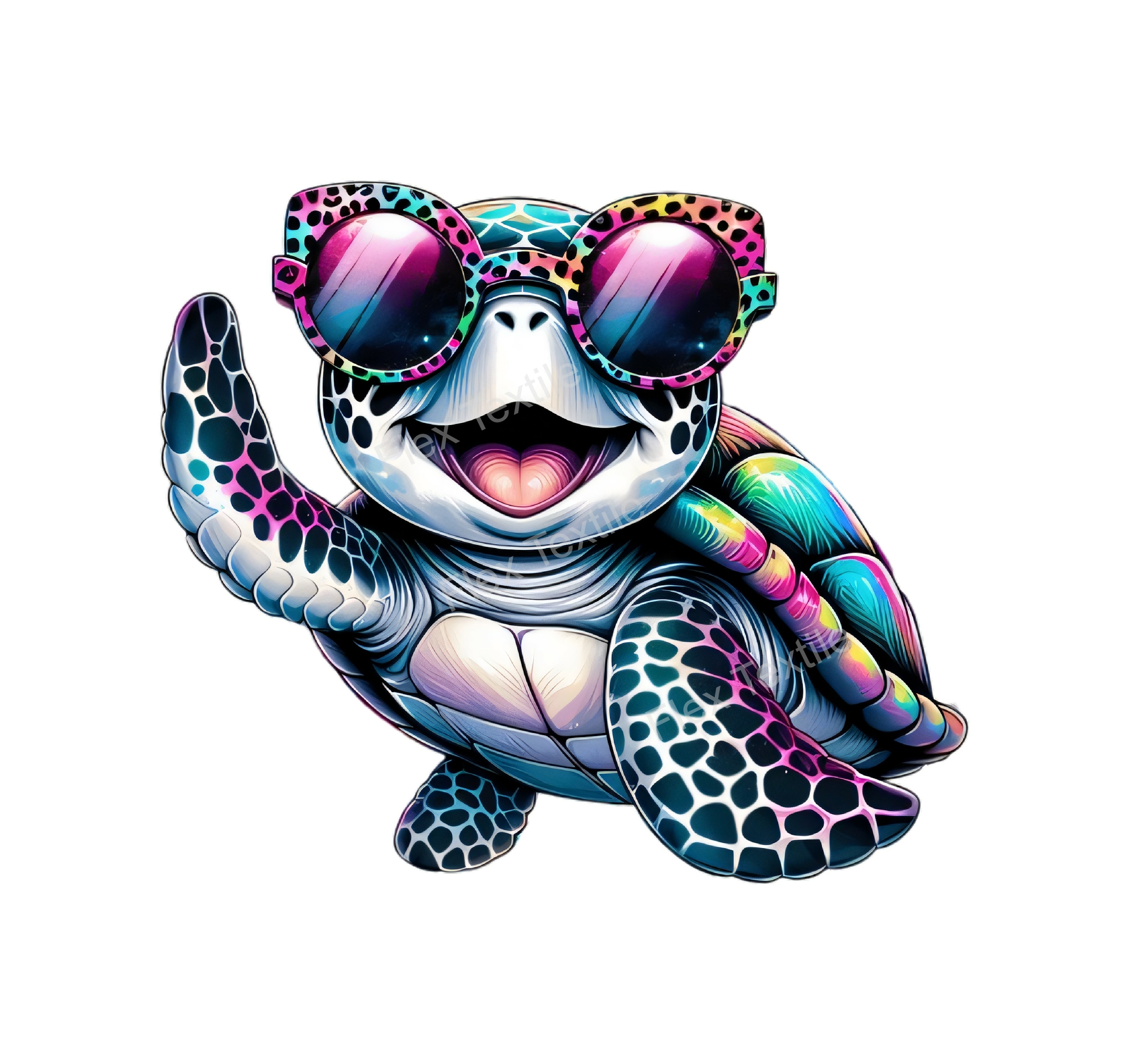 tortue mer lunettes transfert thermocollant impression dtf flex textile