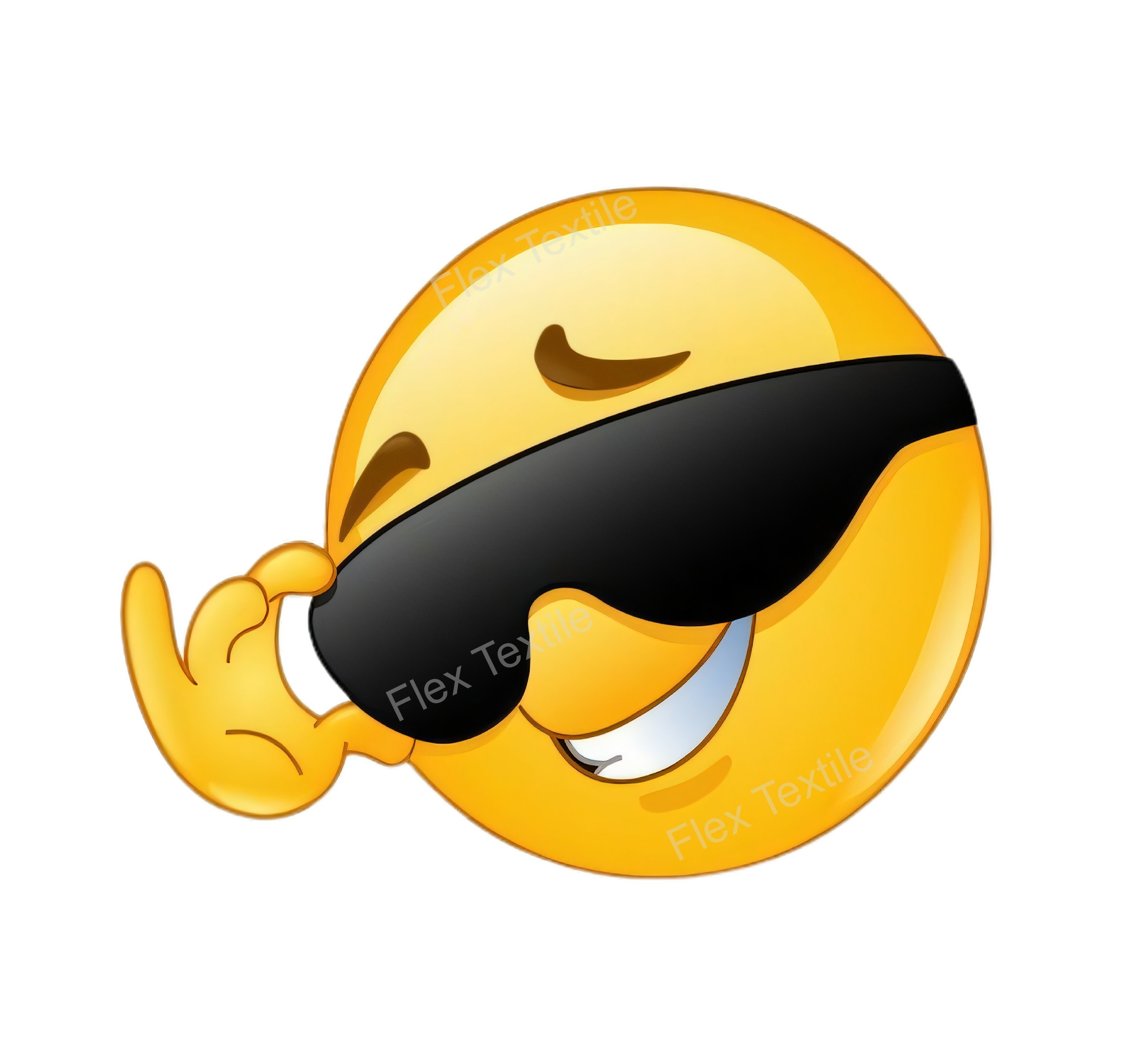 emoji lunettes transfert thermocollant impression dtf flex textile