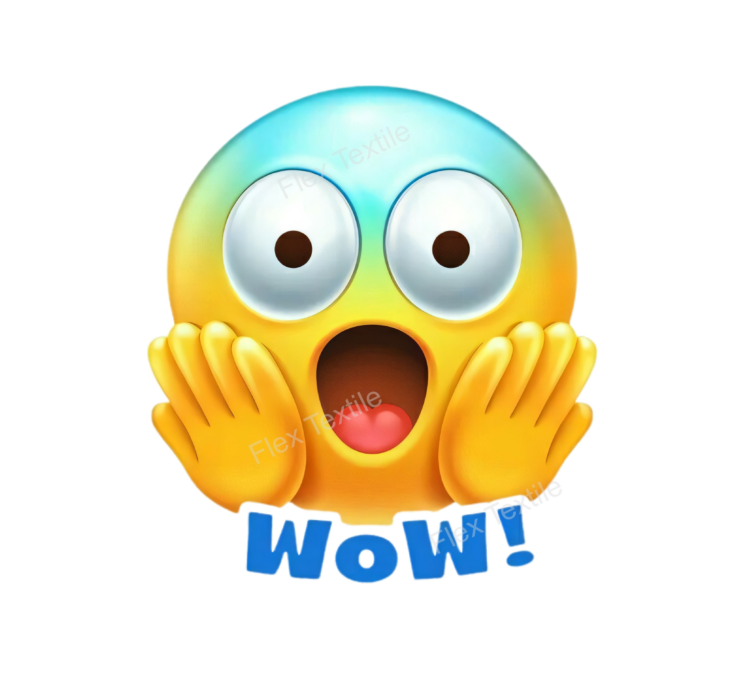 emoji wow transfert thermocollant impression dtf flex textile