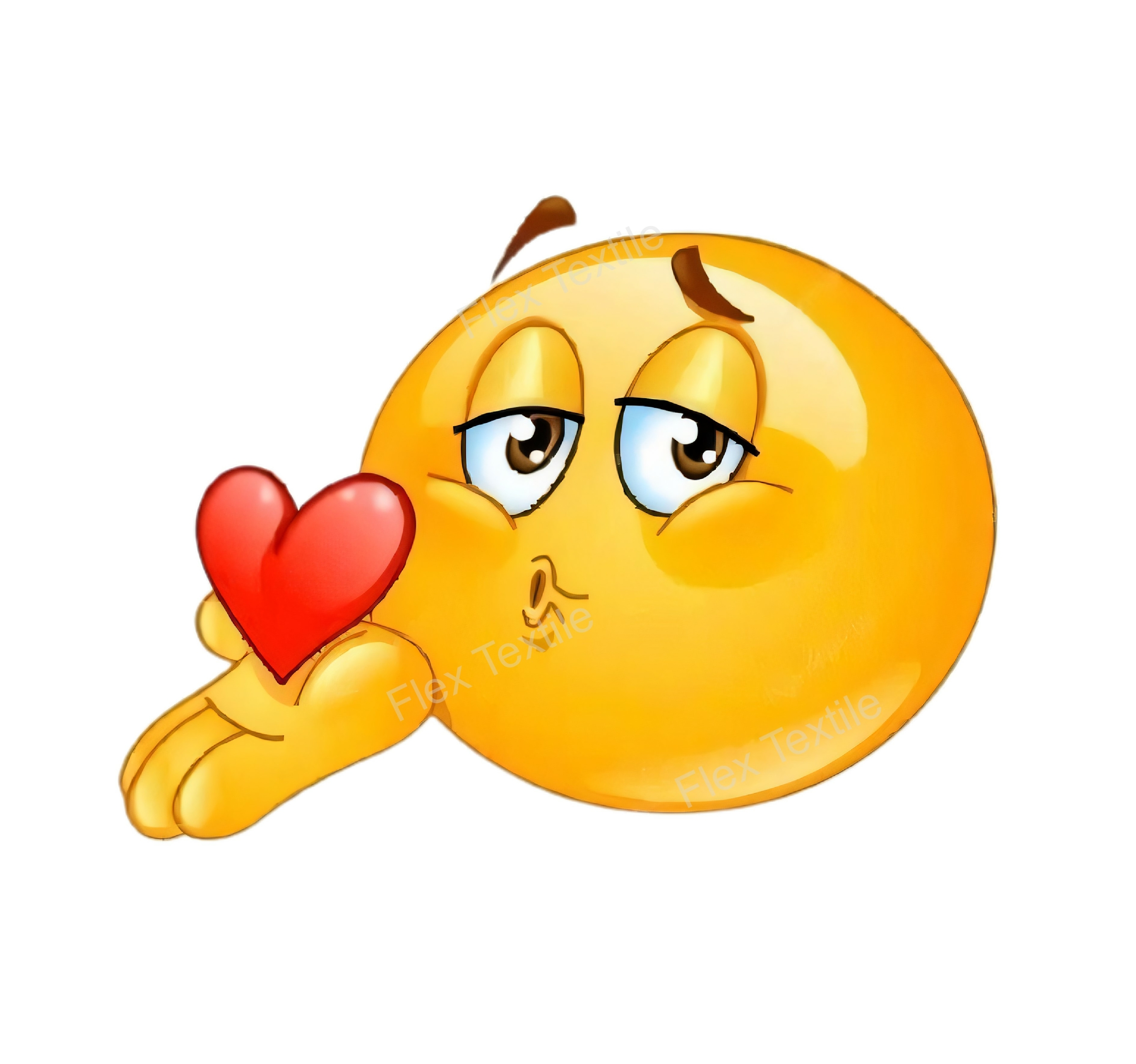 emoji envoie baiser transfert thermocollant impression dtf flex textile
