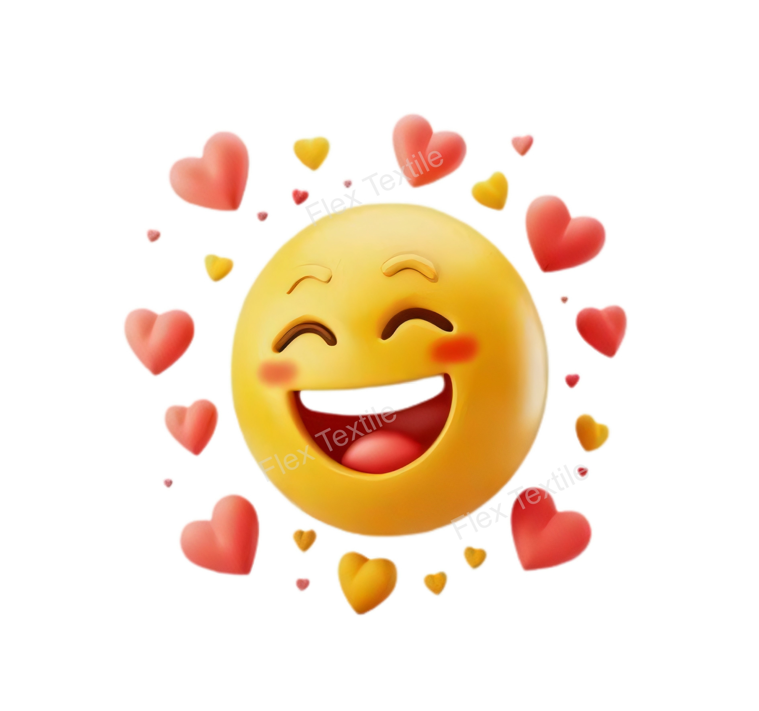 emoji coeurs transfert thermocollant impression dtf flex textile