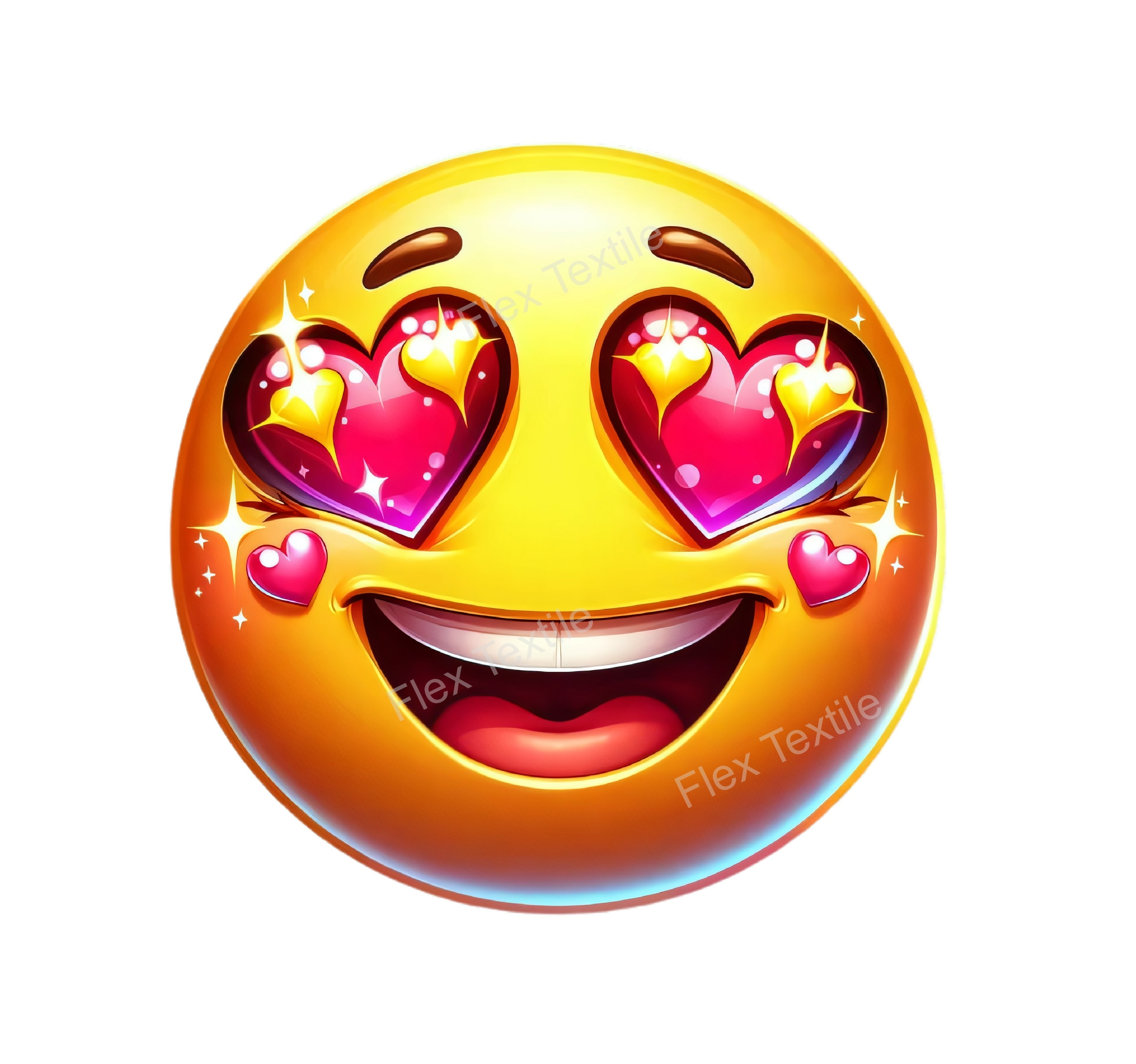 emoji yeux coeurs transfert thermocollant impression dtf flex textile