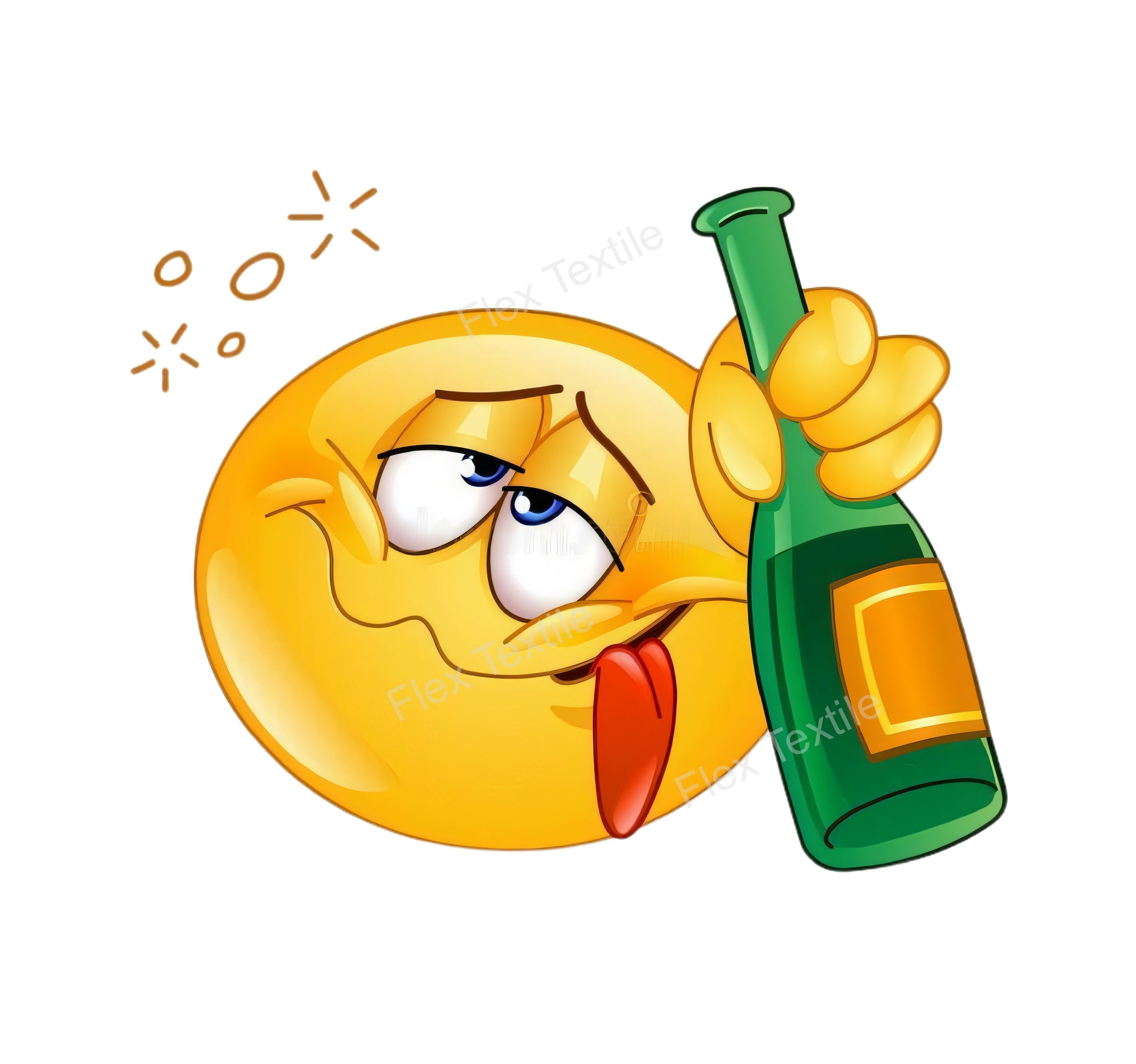 emoji alcoolisé transfert thermocollant impression dtf flex textile