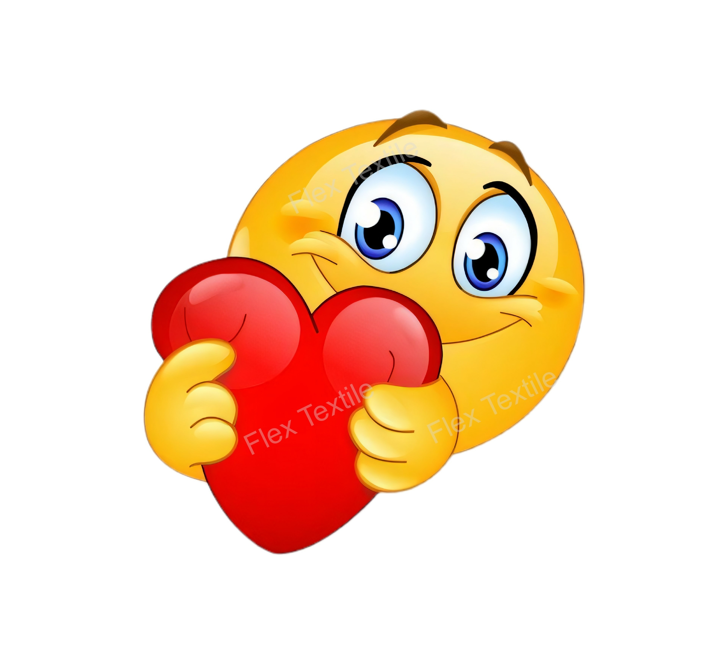 emoji amoureux transfert thermocollant impression dtf flex textile
