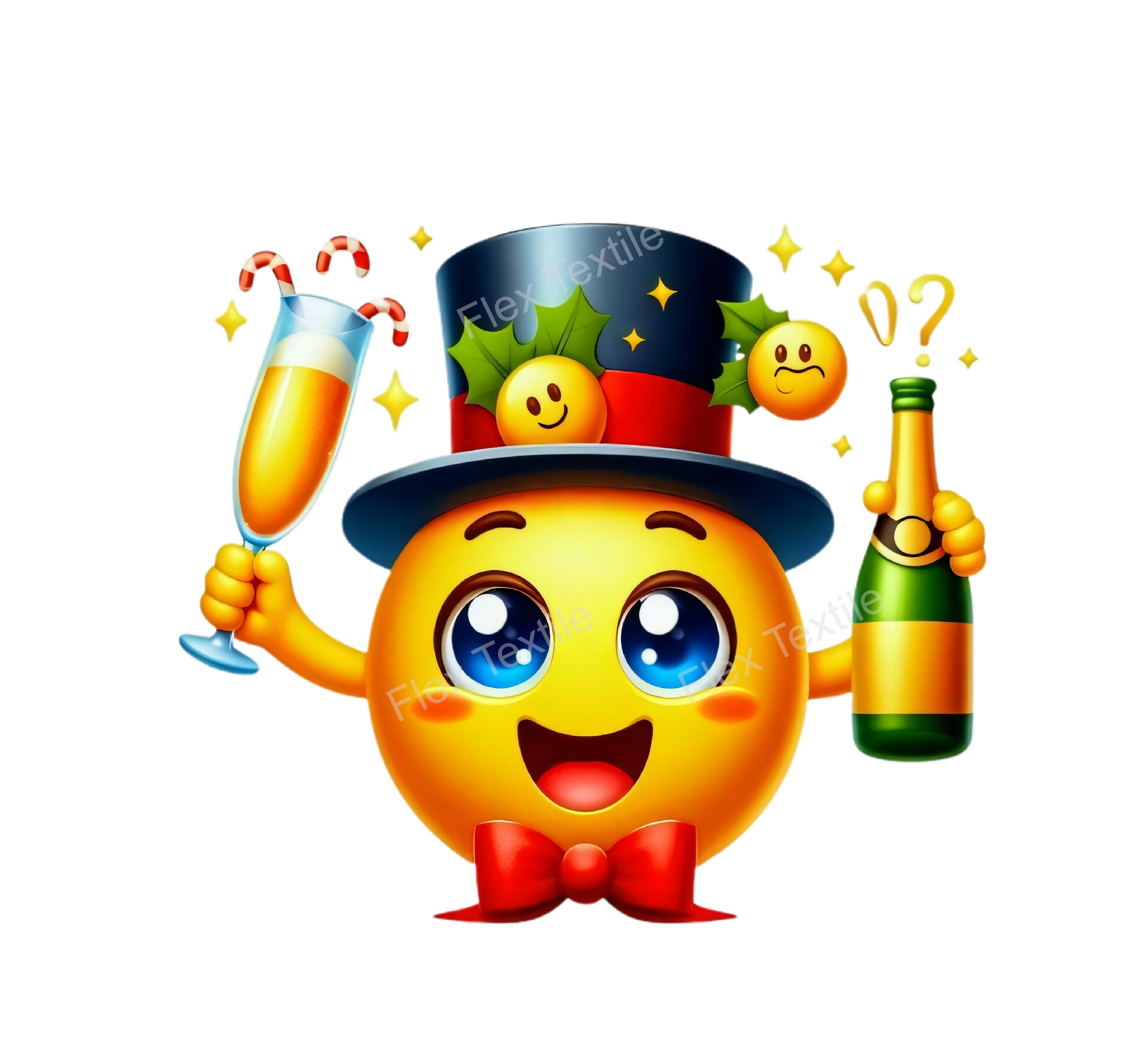 emoji célébration transfert thermocollant impression dtf flex textile
