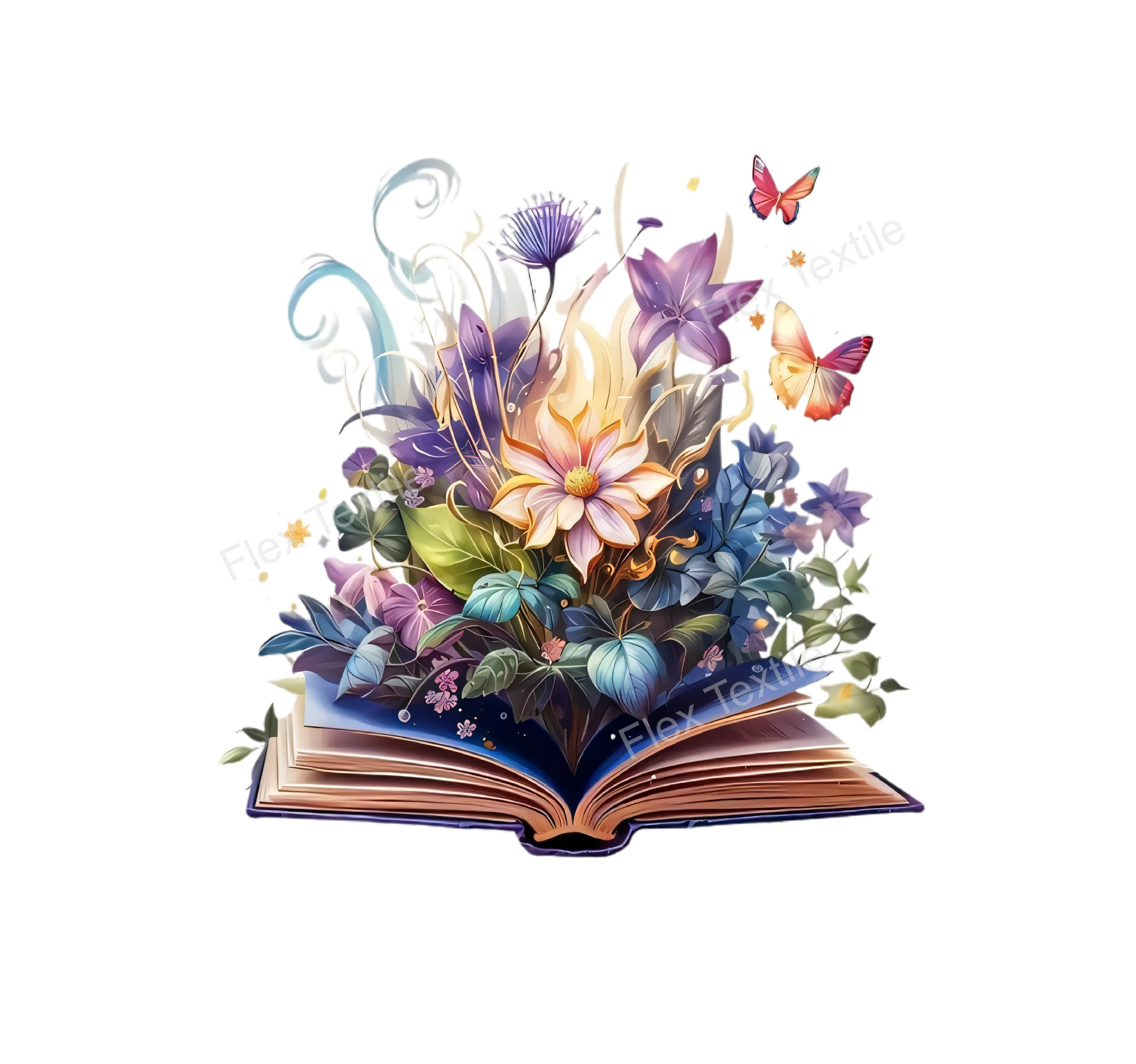 livre fleurs papillons transfert thermocollant impression dtf flex textile