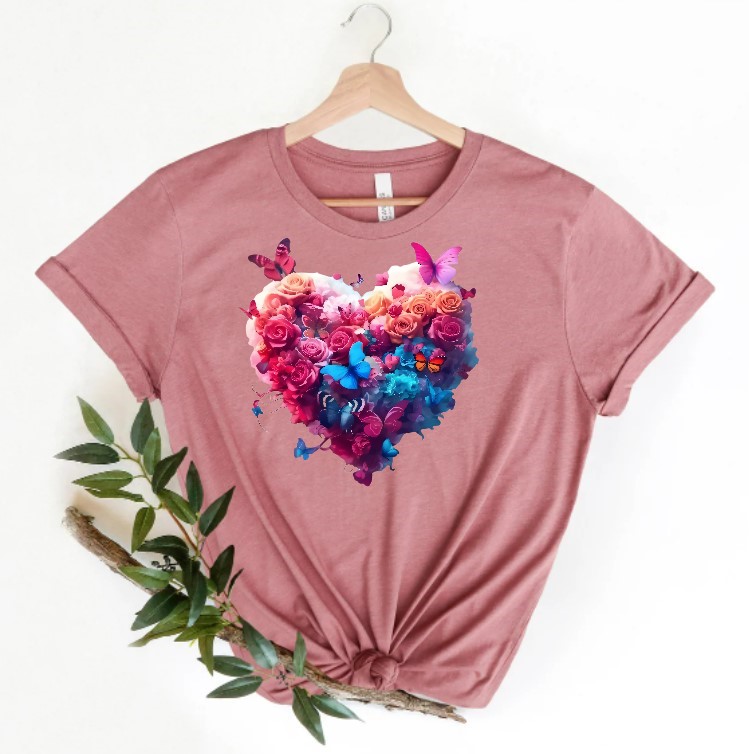 Coeur Fleurs Papillons1