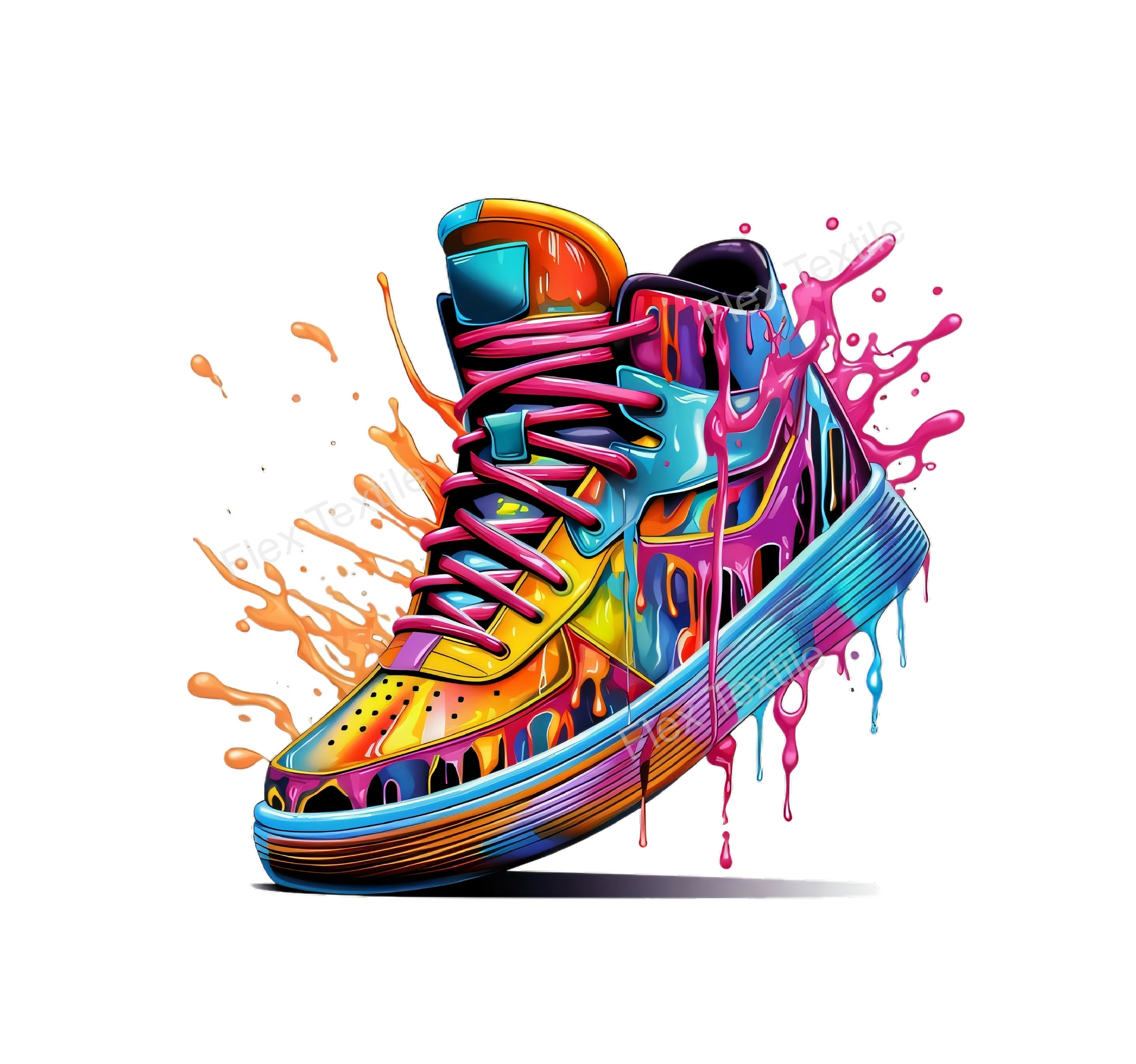 Chaussure sneakers transfert thermocollant impression dtf flex textile