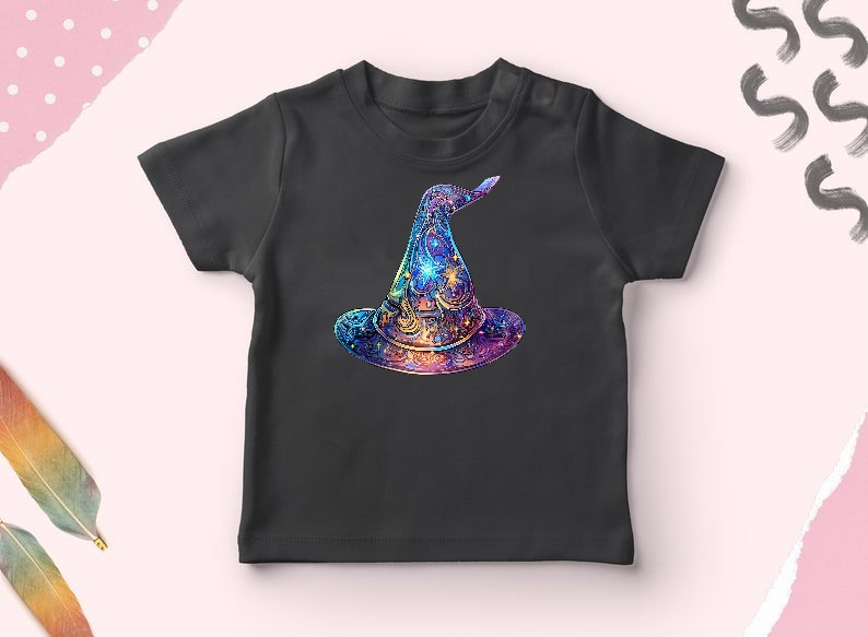 chapeau magicien transfert thermocollant impression dtf flex textile t-shirt enfant bébé femme homme