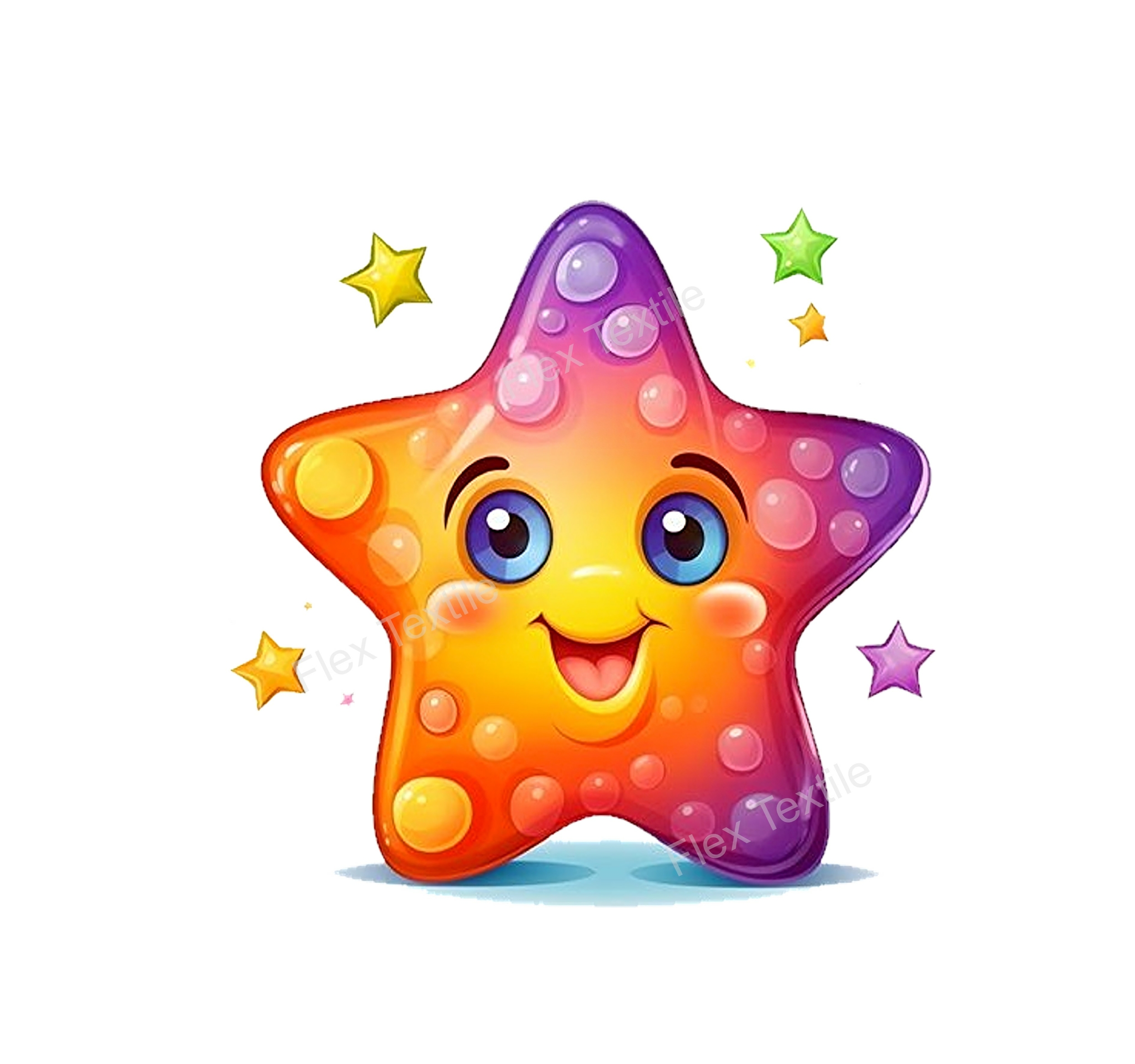 étoiles cute transfert thermocollant impression dtf flex textile