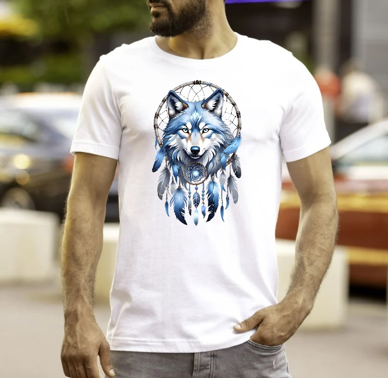 Attrape Rêve Loup Plumes1
