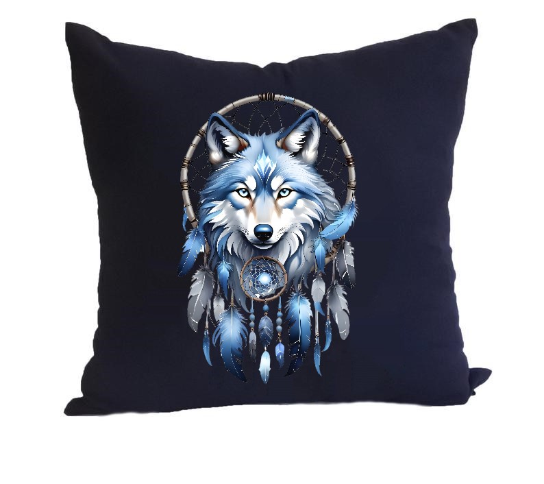 Attrape Rêve Loup Plumes2
