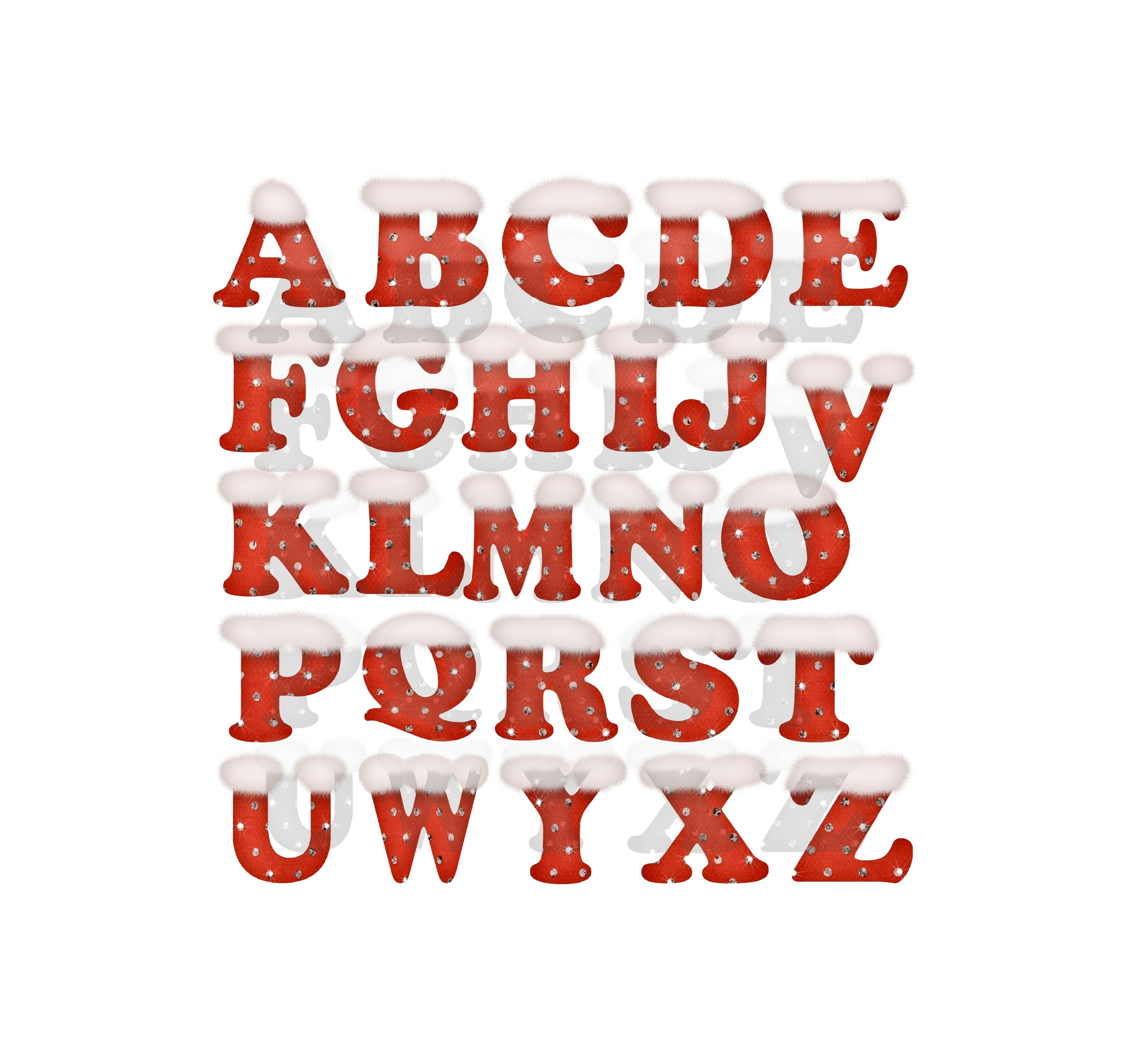 alphabet Noël transfert thermocollant impression dtf flex textile