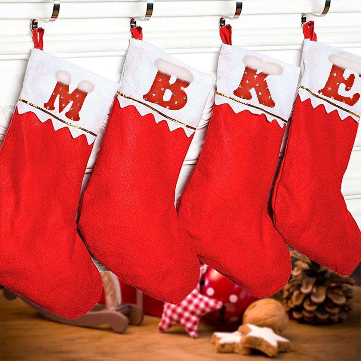 alphabet Noël transfert thermocollant impression dtf flex textile chaussette christmas santa
