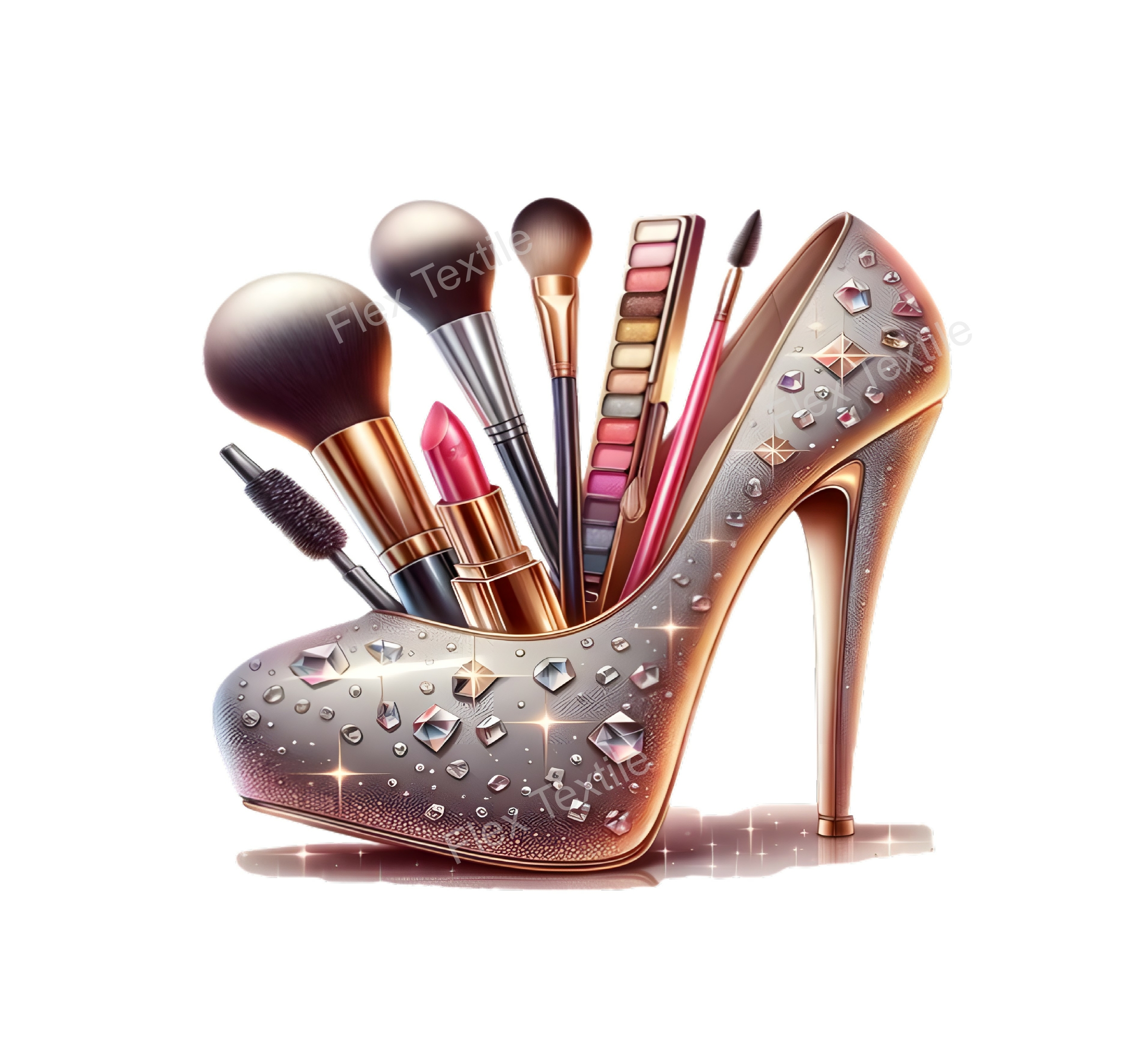 chaussure paillettes pinceaux transfert thermocollant impression dtf flex textile